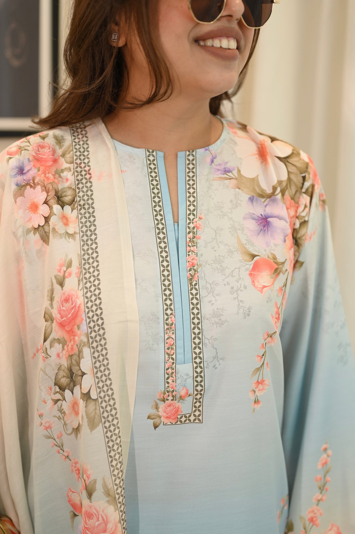 Ombré Printed Cord-set with dupatta | Sizes M to 6XL