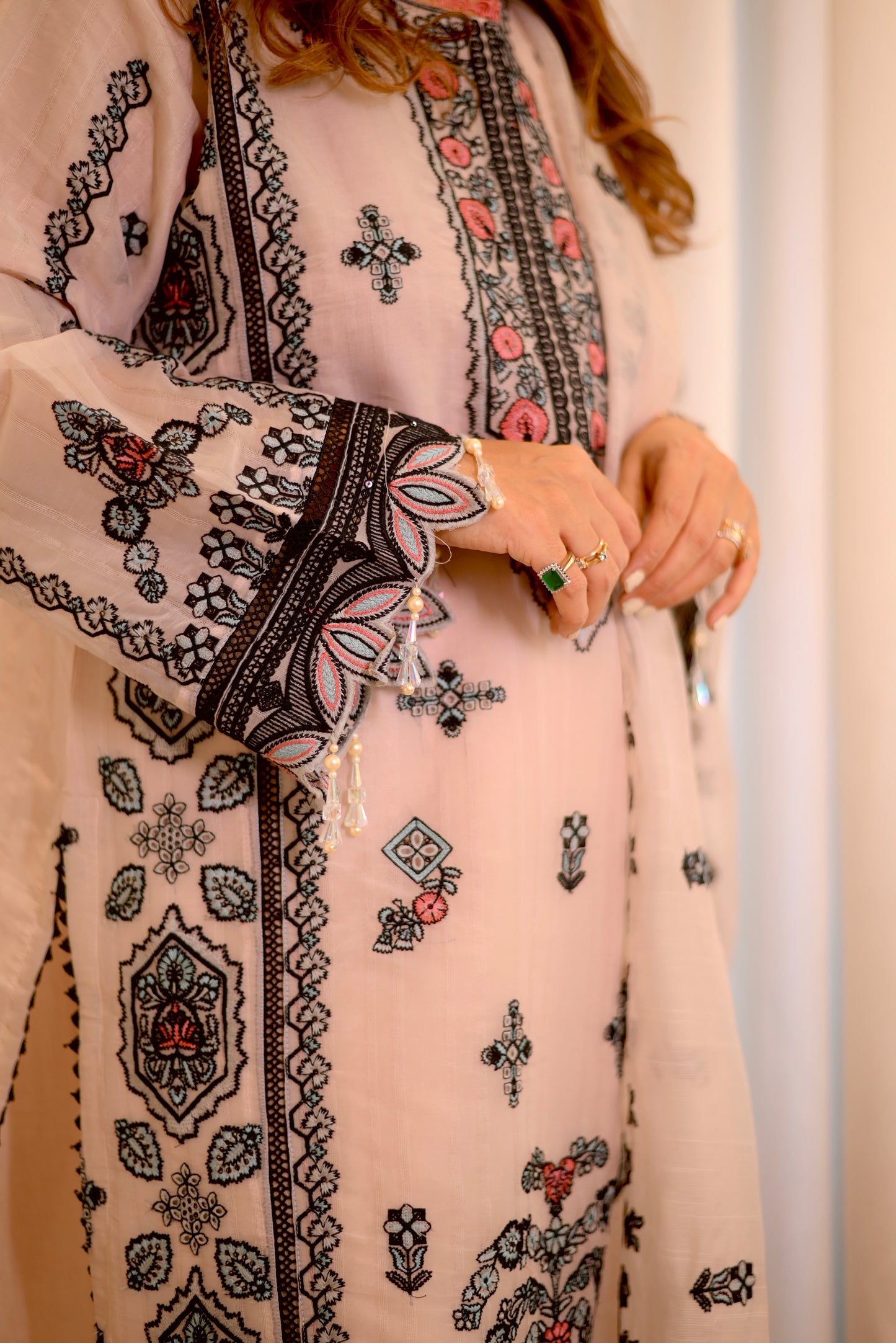 Exclusive Peach Embroidered 3-Piece Lawn Suit | Sizes M to XXL