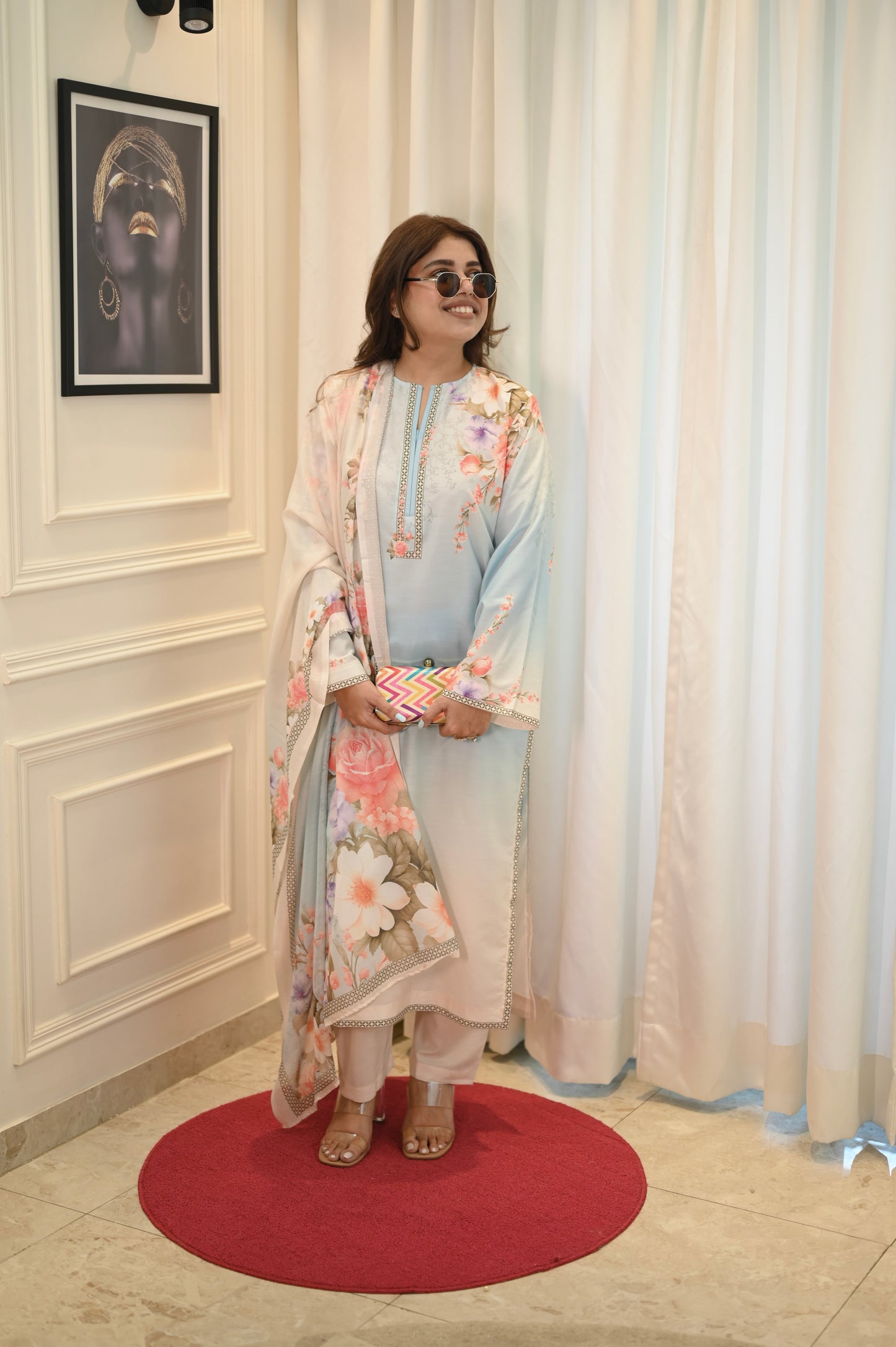 Ombré Printed Cord-set with dupatta | Sizes M to 6XL