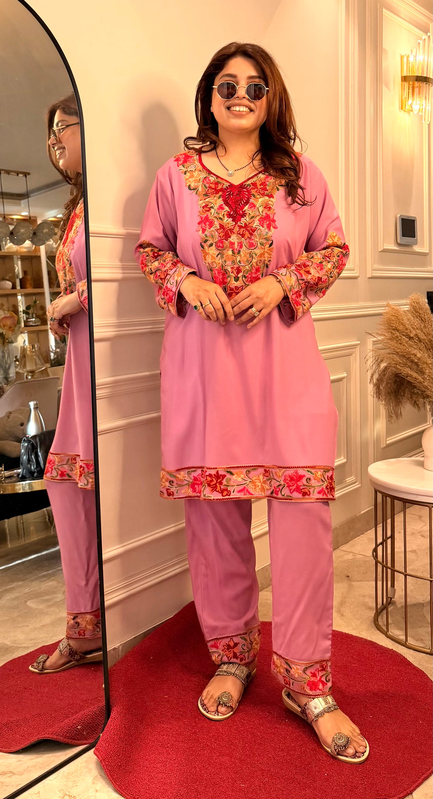 Cotton Kashmiri Emberoried Cordset-