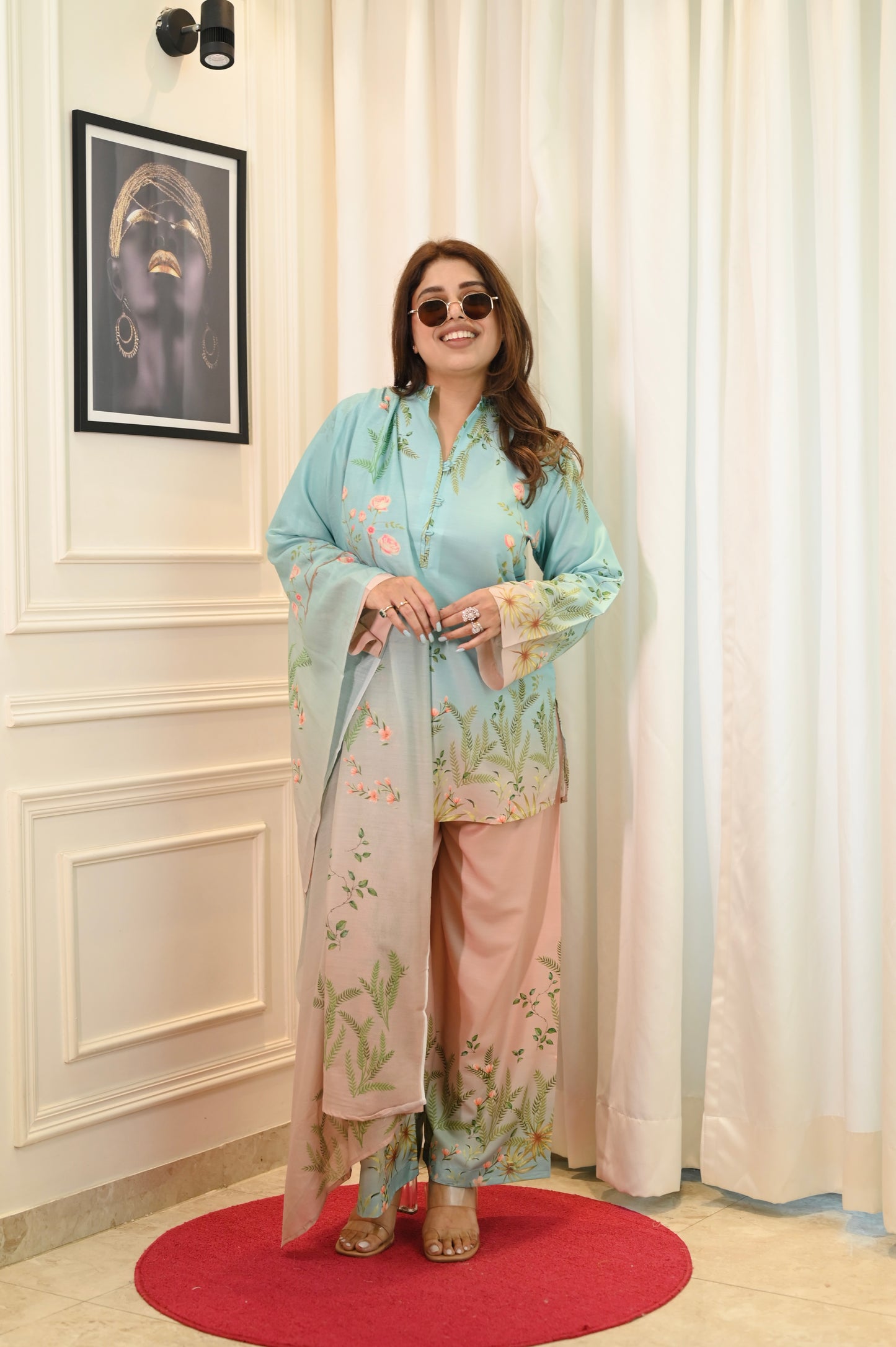 Pastel Printed Cord-set | Sizes M to 6XL