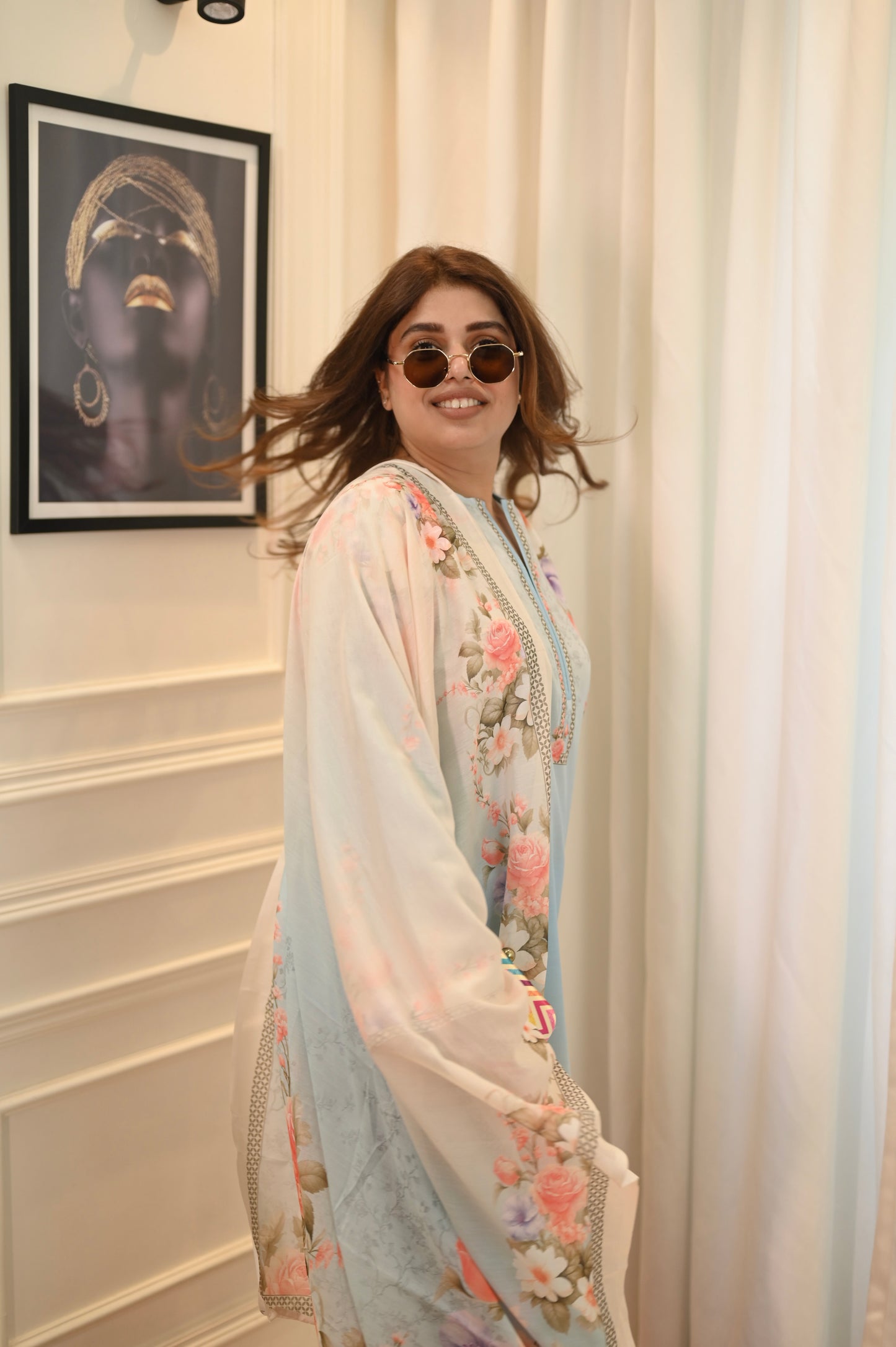 Ombré Printed Cord-set with dupatta | Sizes M to 6XL