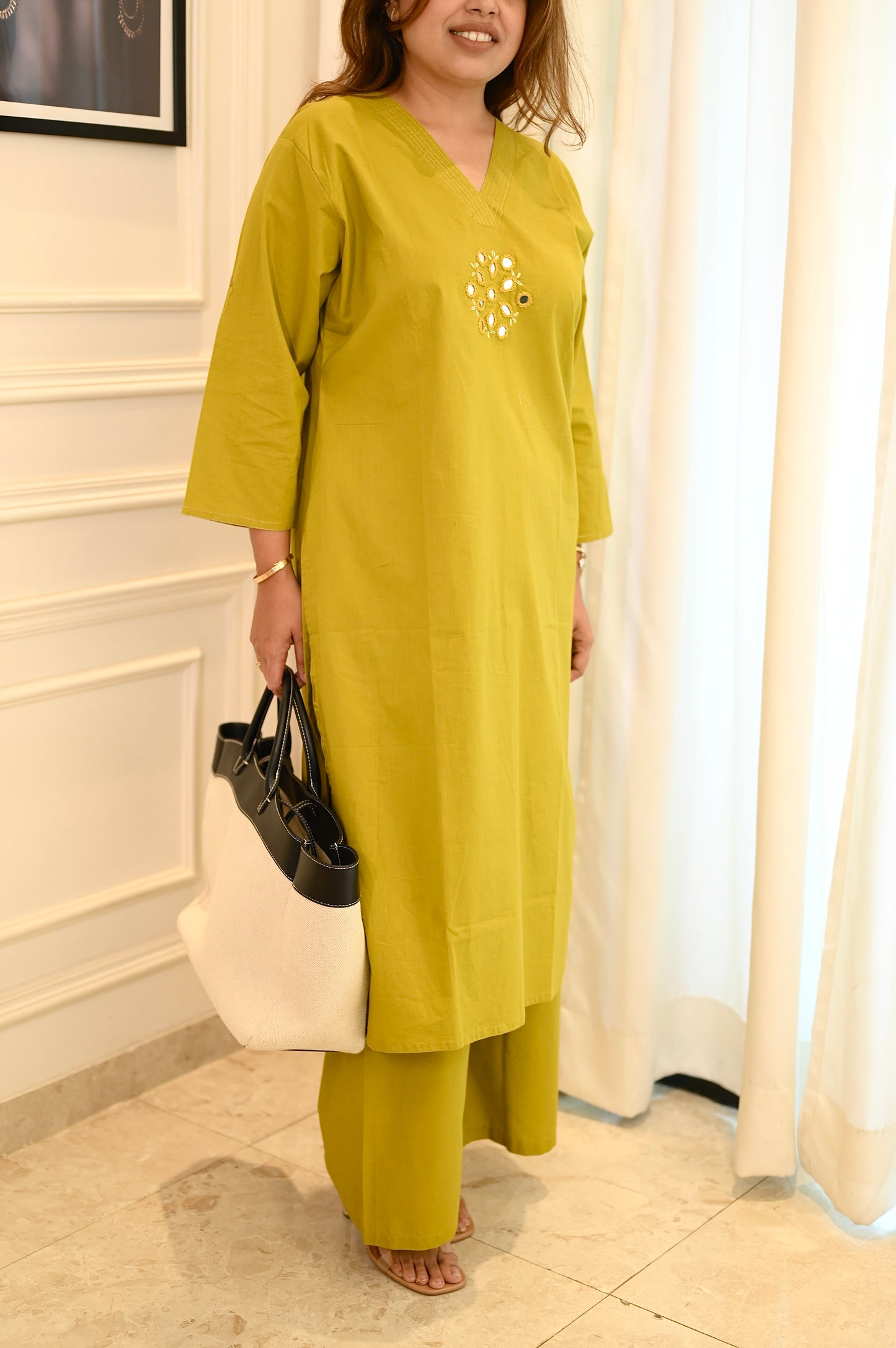 Elegant Olive Green Plus Size Kurta Set