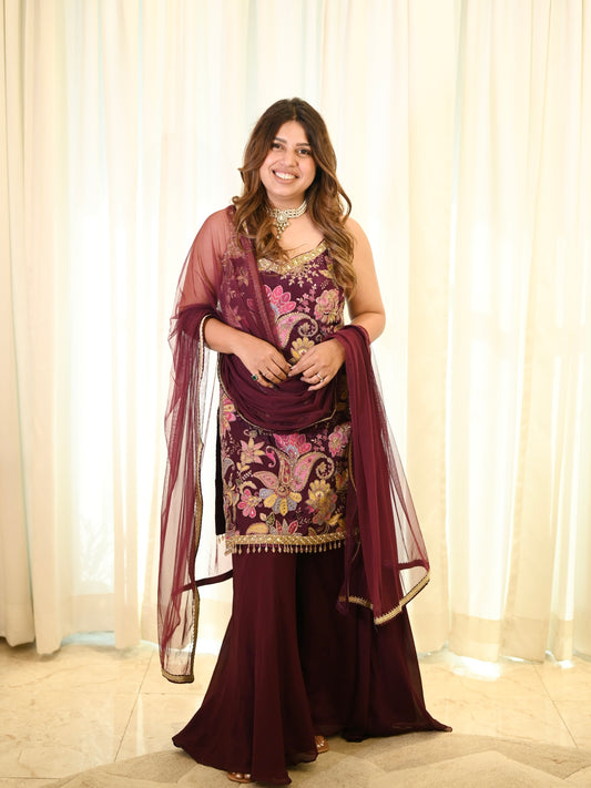 Haldi Or Sangeet Sharara Set with Dupatta – Wedding Special