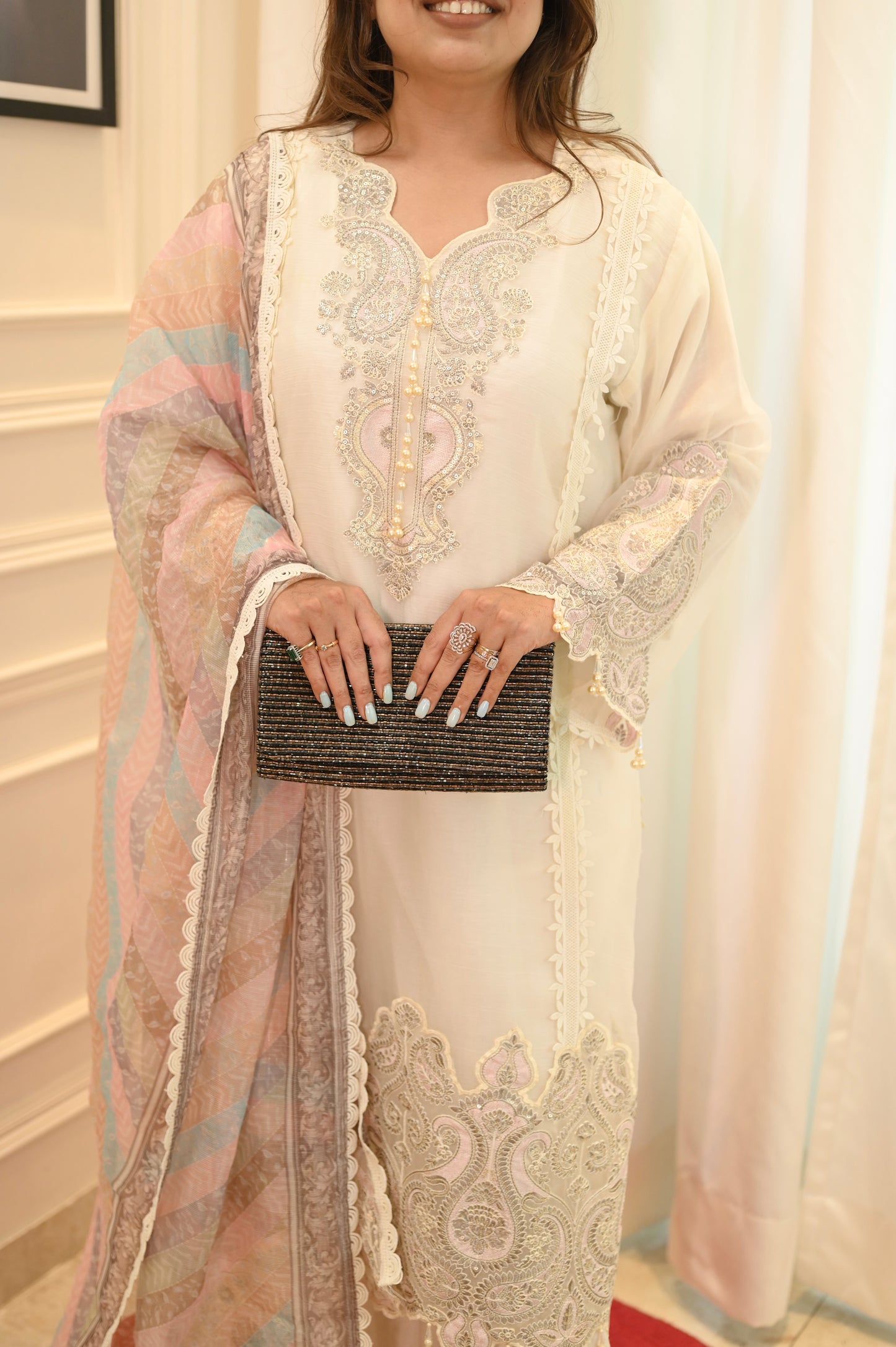 Exclusive Ivory Lawn Suit Collection | Sizes M to 3XL