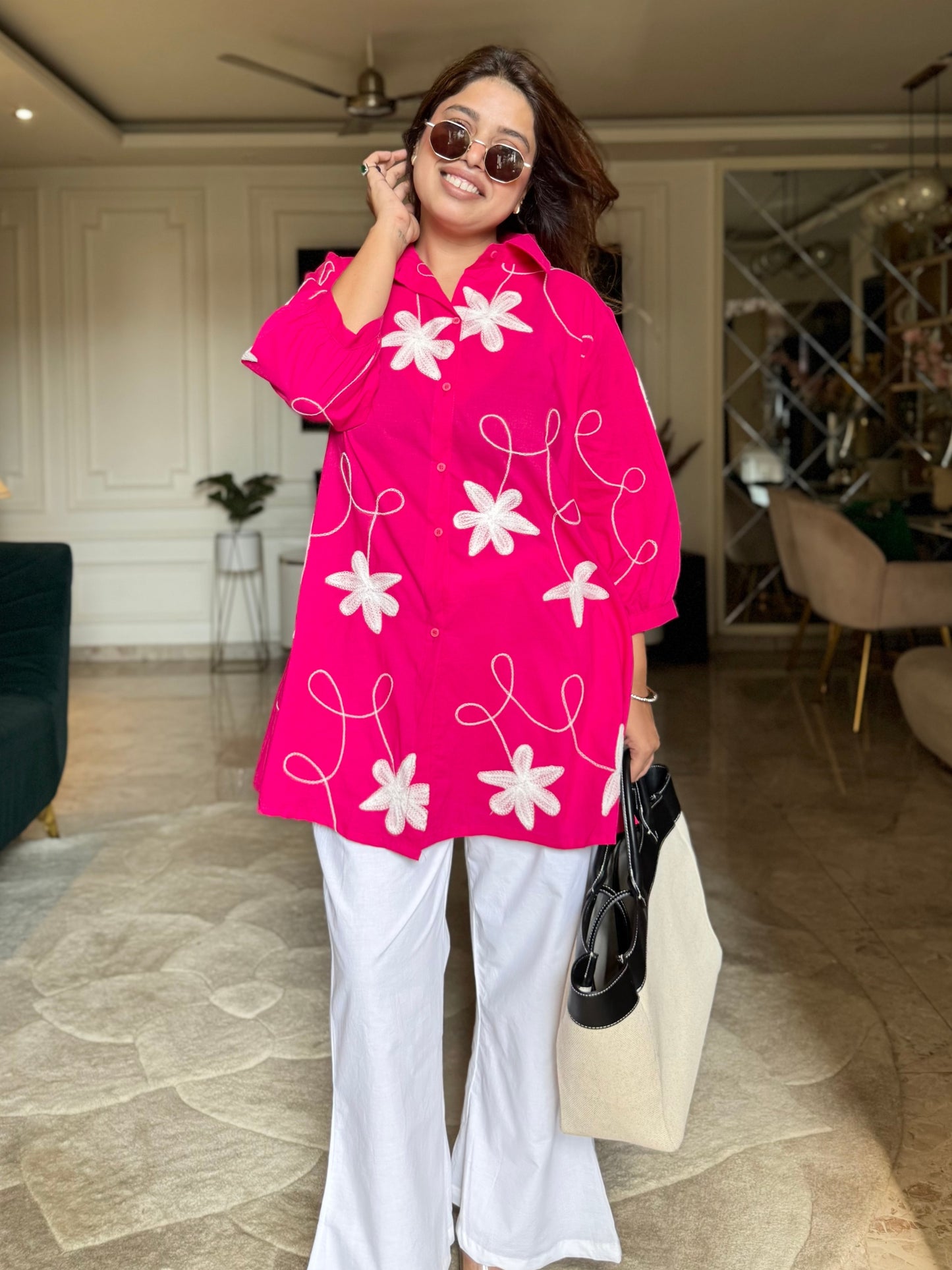 Pink Petal Pop Tunic Set – Bright & Breezy