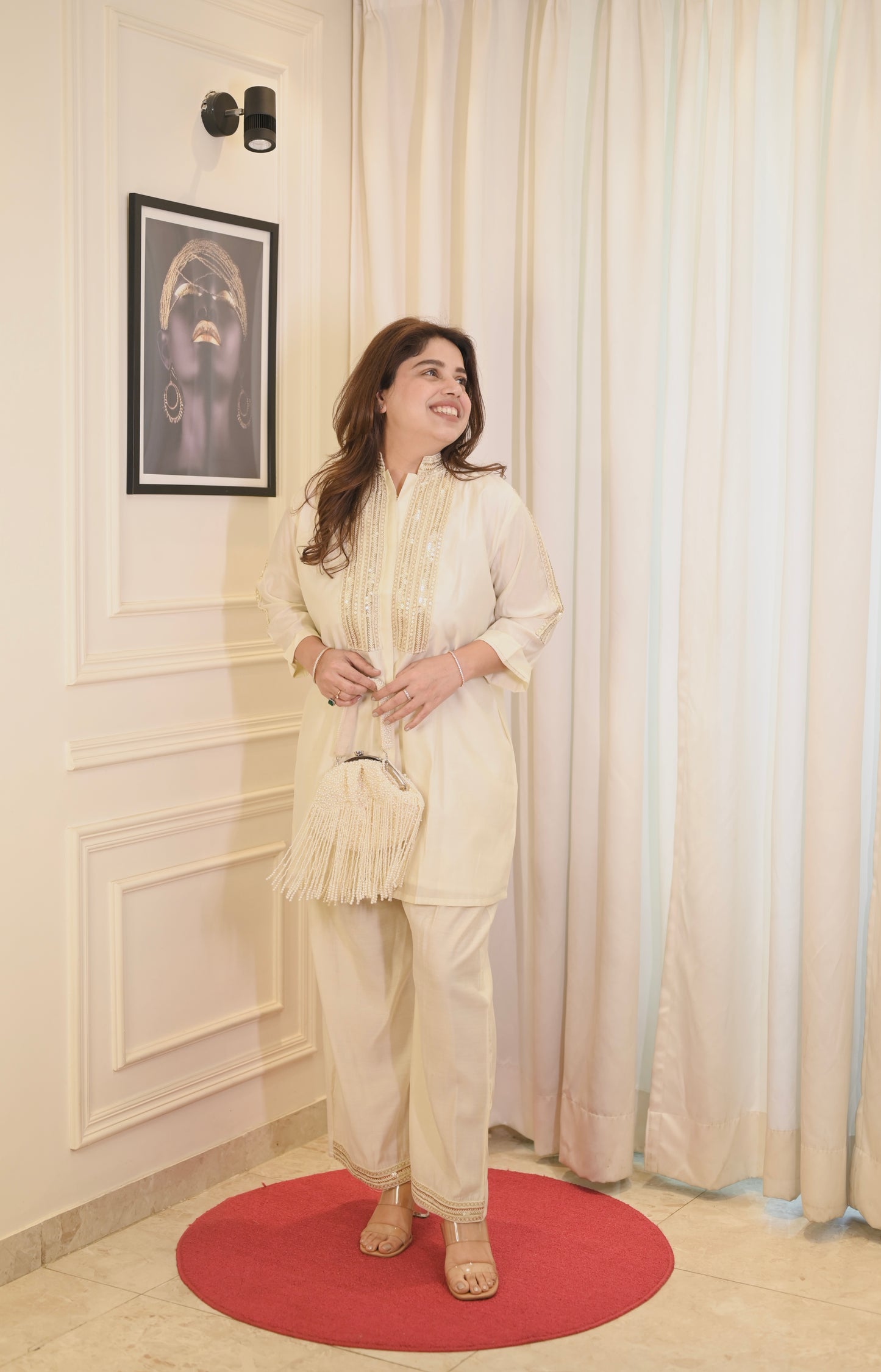 Plus size Cordset- Cream colour