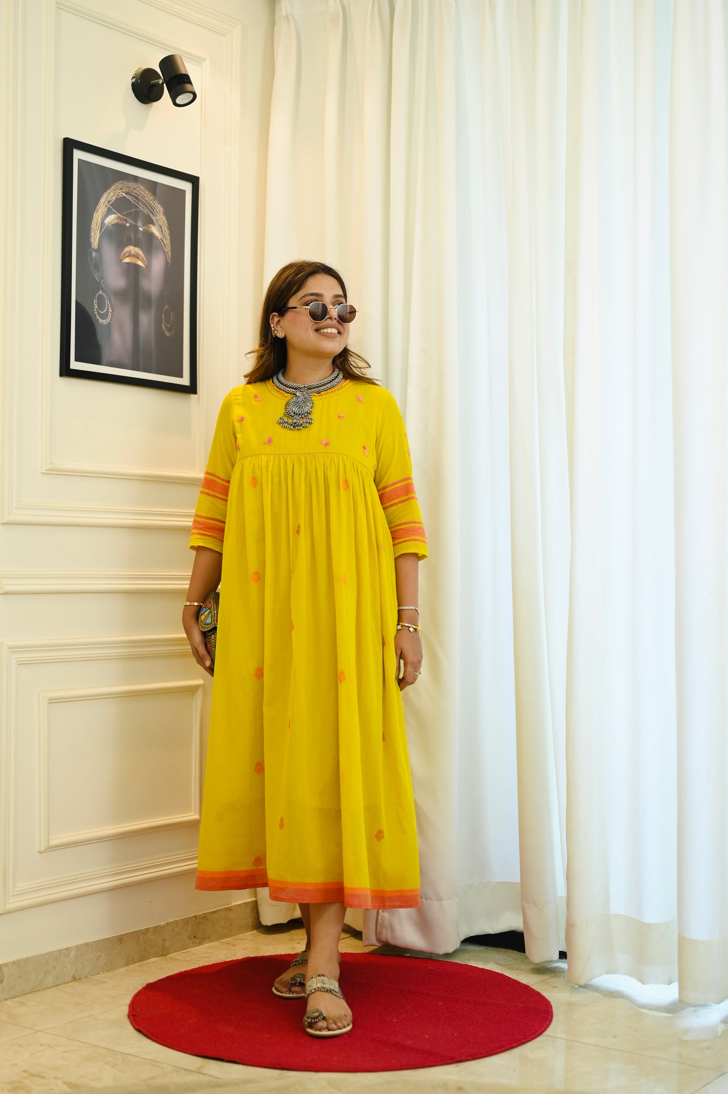 Gulaabo Yellow Flare Dress