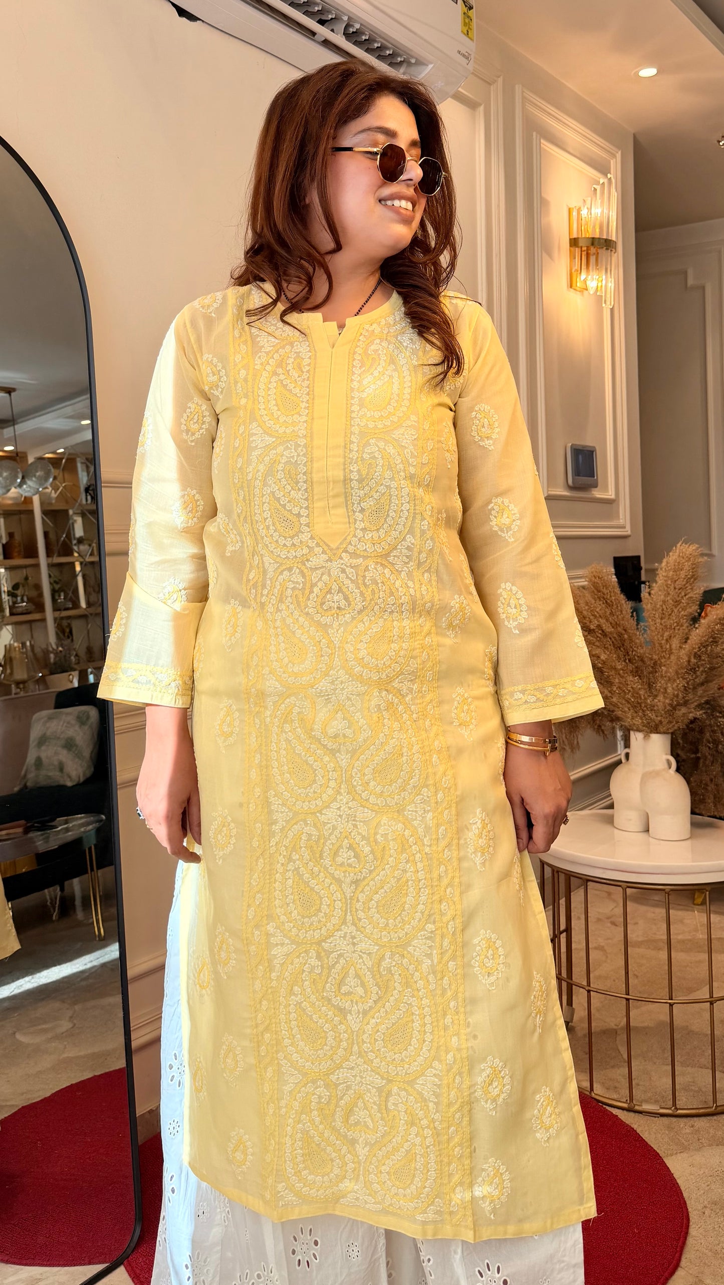 Chikankari Kurta | Butter Yellow