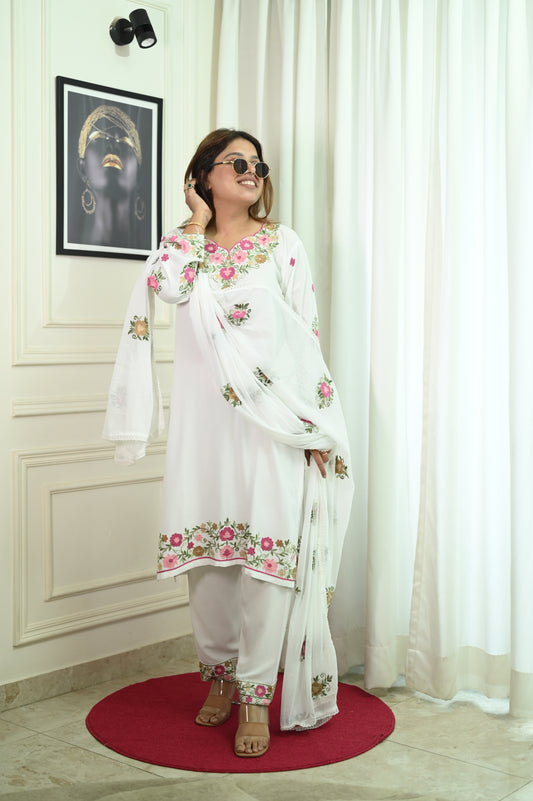 Kashmiri white suit