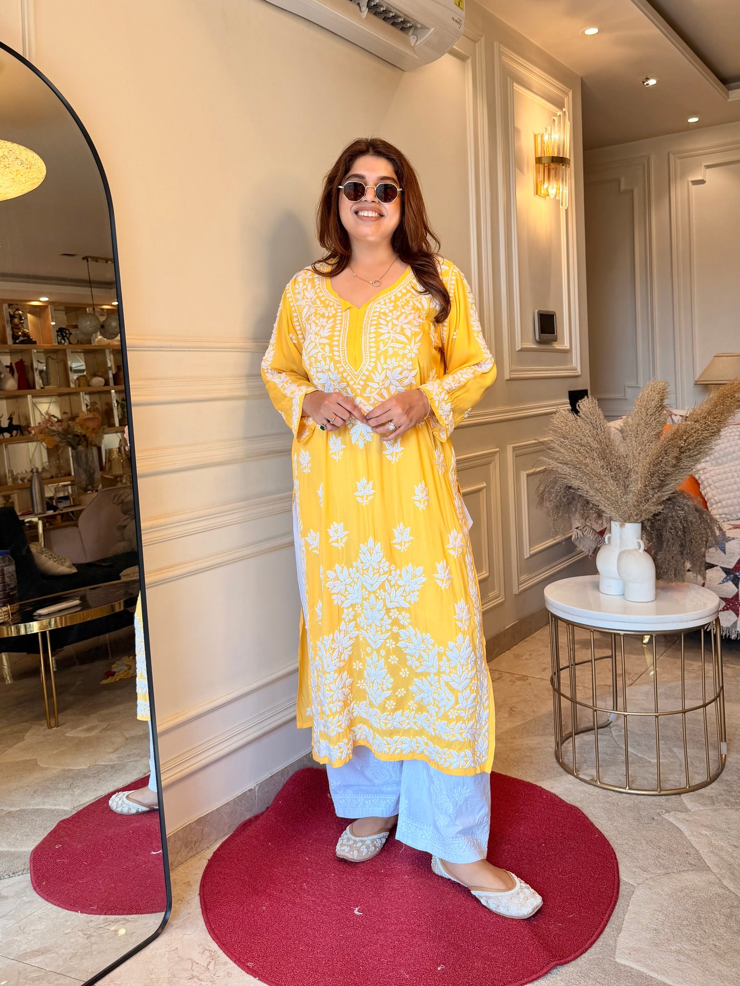 Chikankari Kurta set | Muslin | Butter Yellow