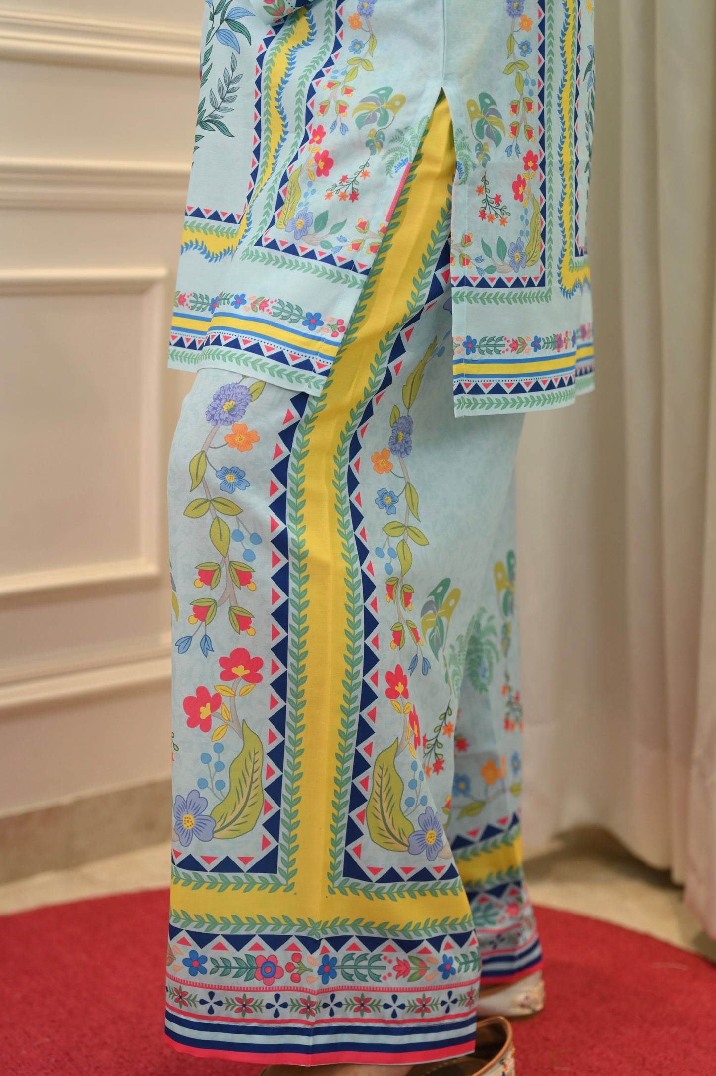 Blue Printed Cord-set | Sizes M to 6XL