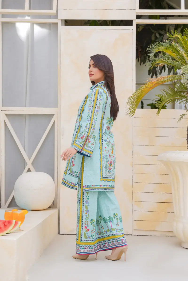 Blue Printed Cord-set | Sizes M to 6XL
