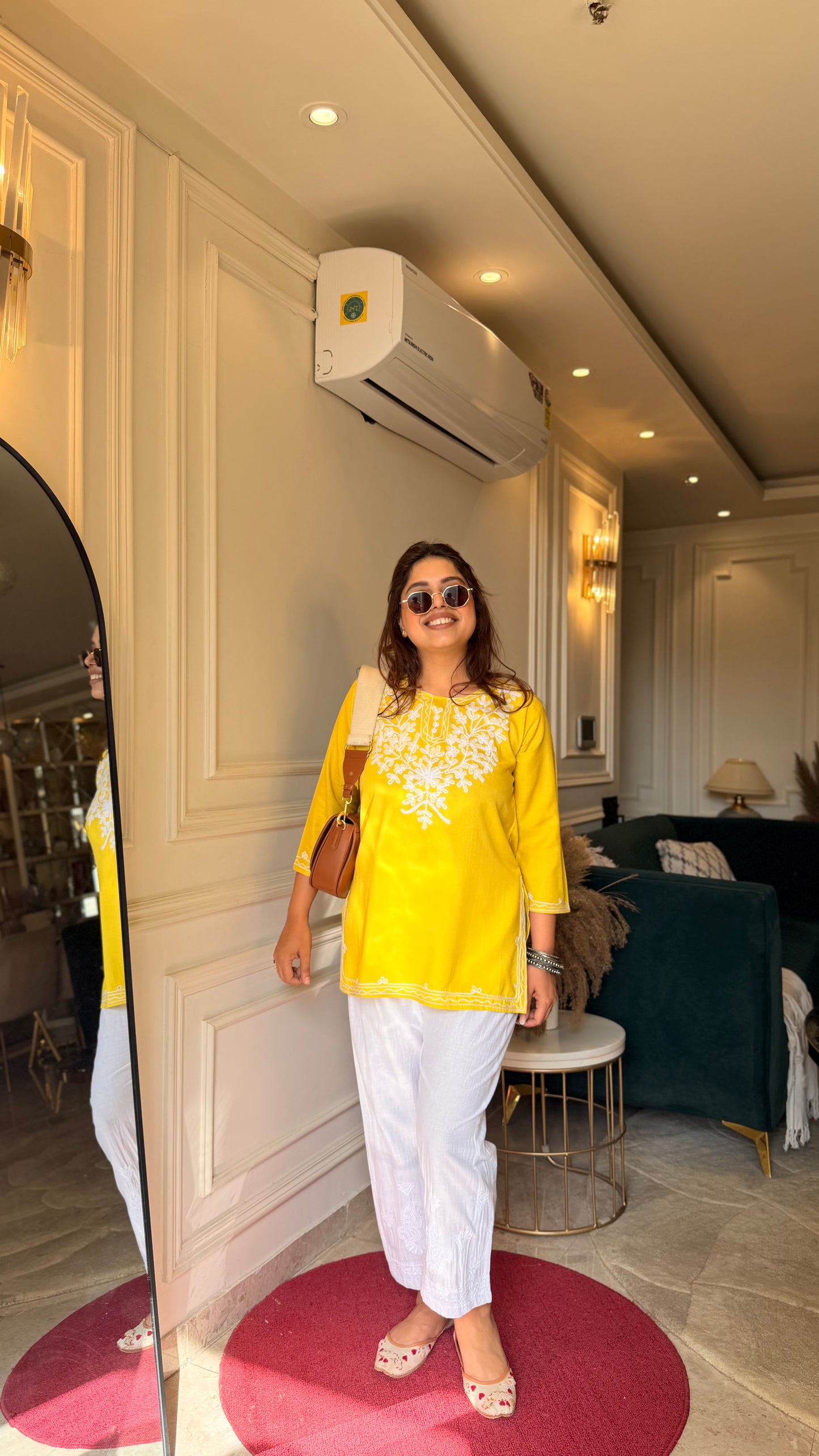 Chikankari Cordset | Yellow