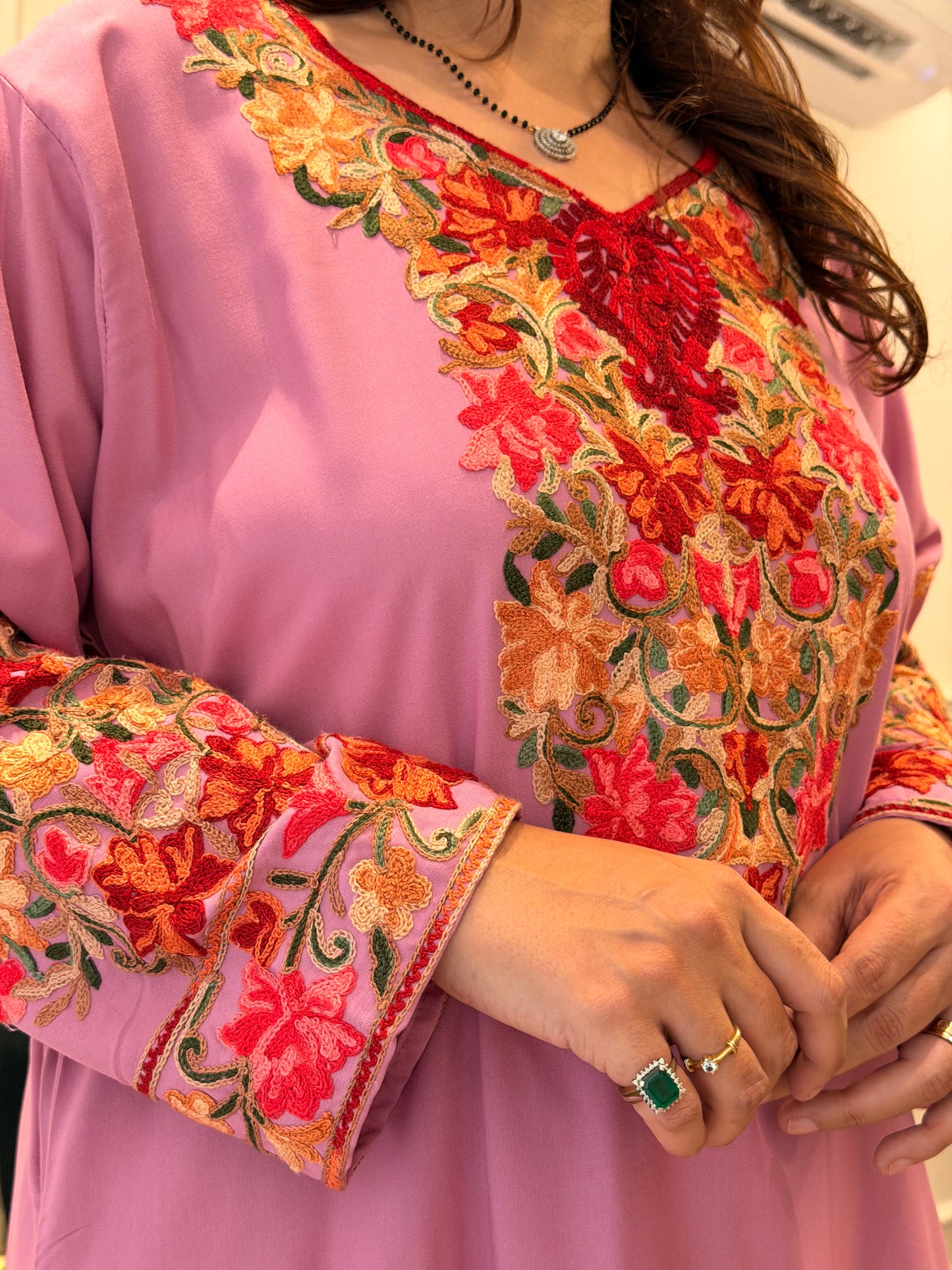 Cotton Kashmiri Emberoried Cordset-