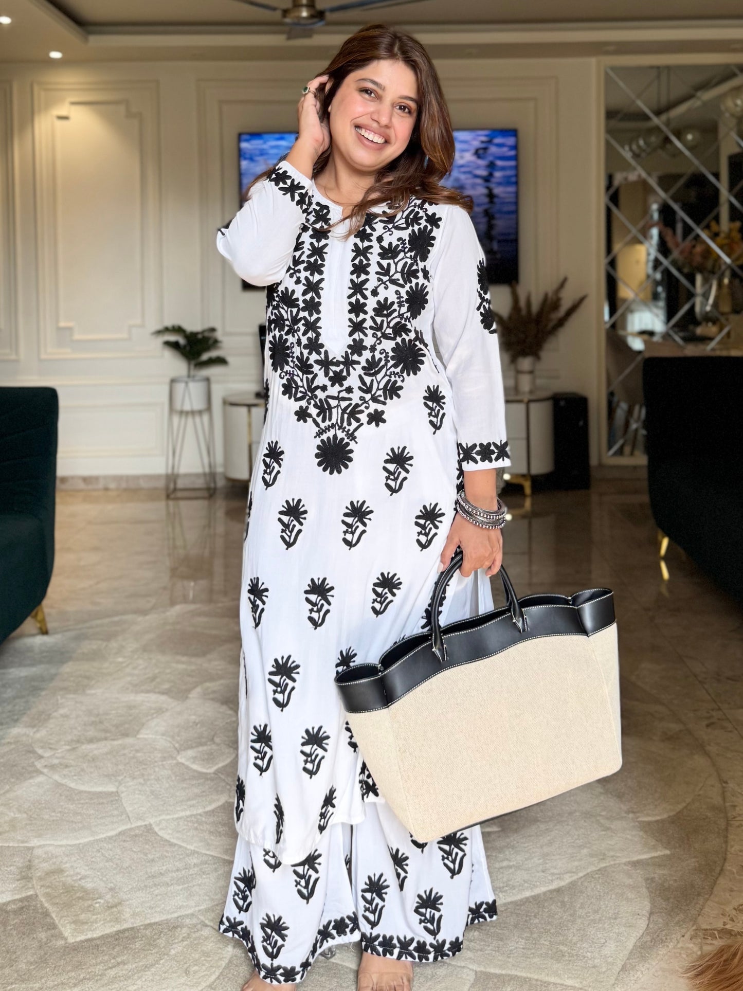 White Chikankari Suit with Dupatta
