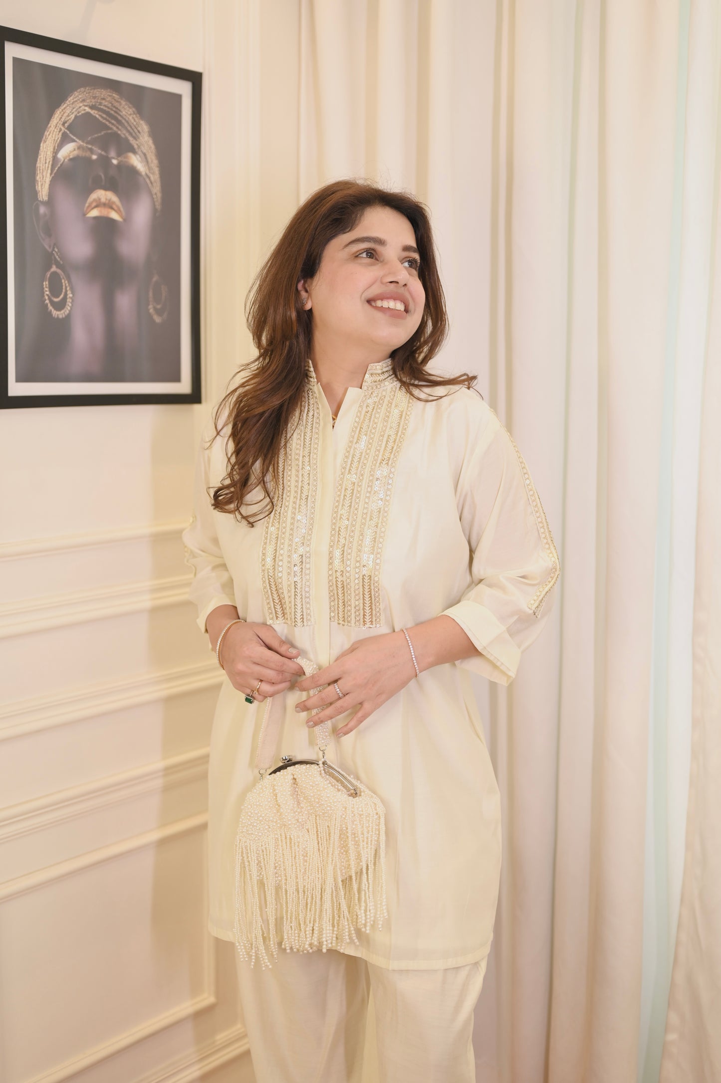 Plus size Cordset- Cream colour
