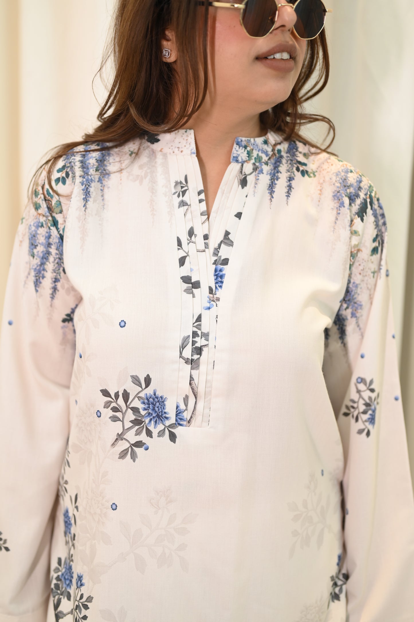 Cream Printed Cord-set | Sizes M to 6XL