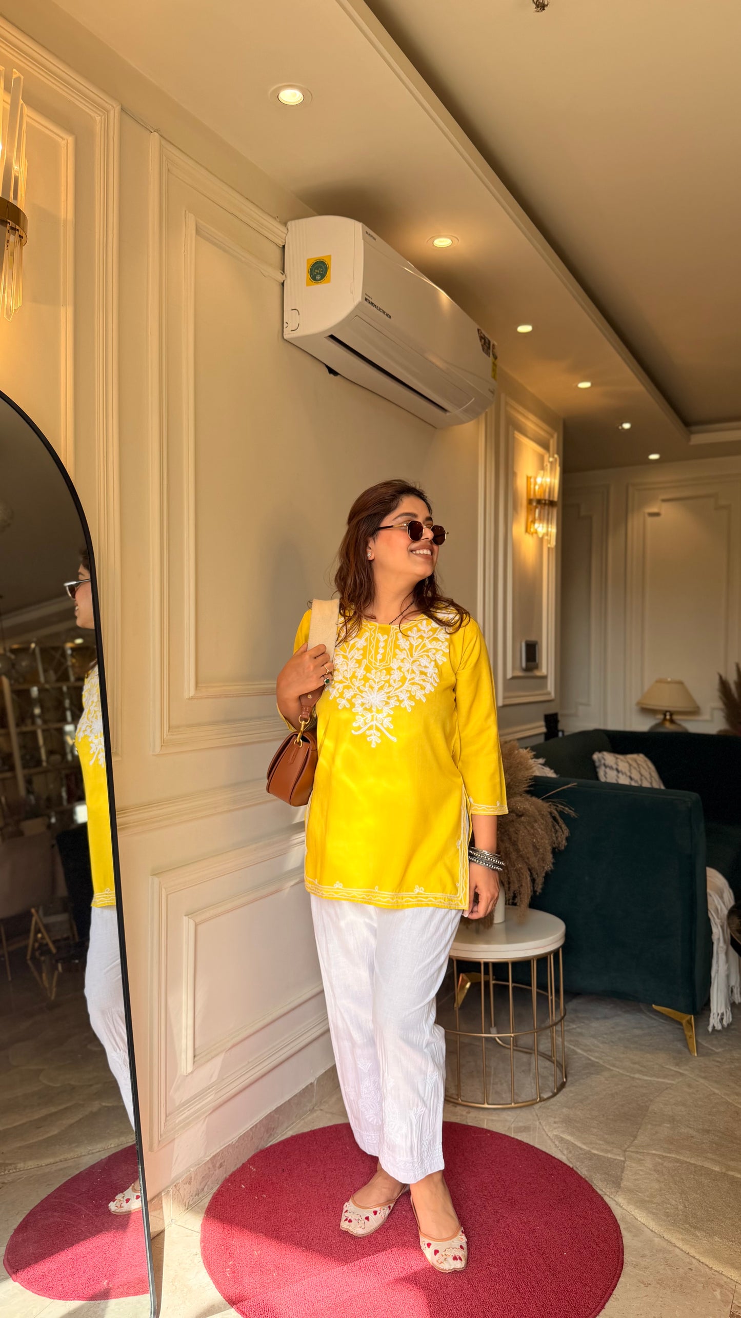 Chikankari Cordset | Yellow