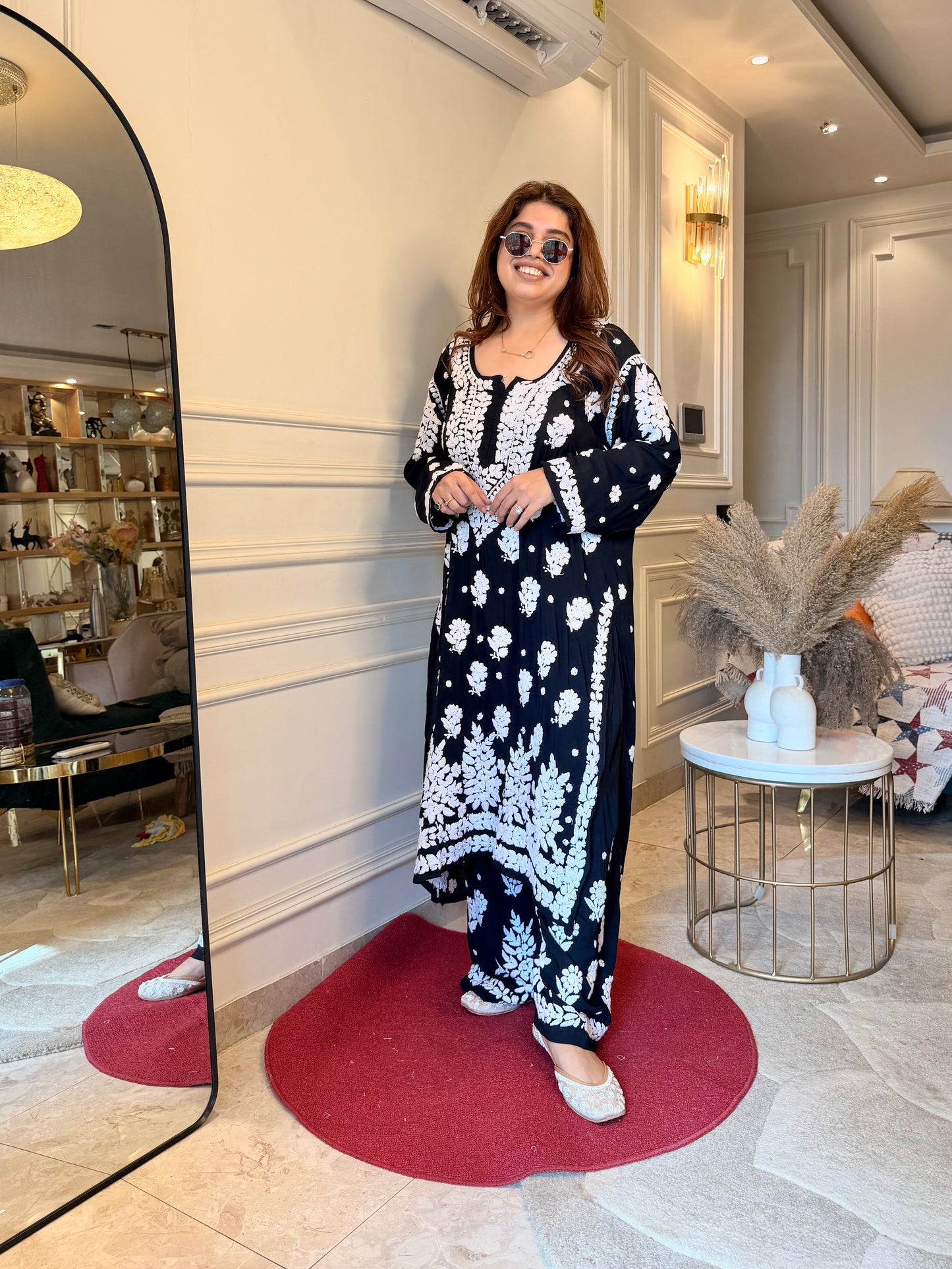 Chikankari Kurta set | Premium Modal  | Black