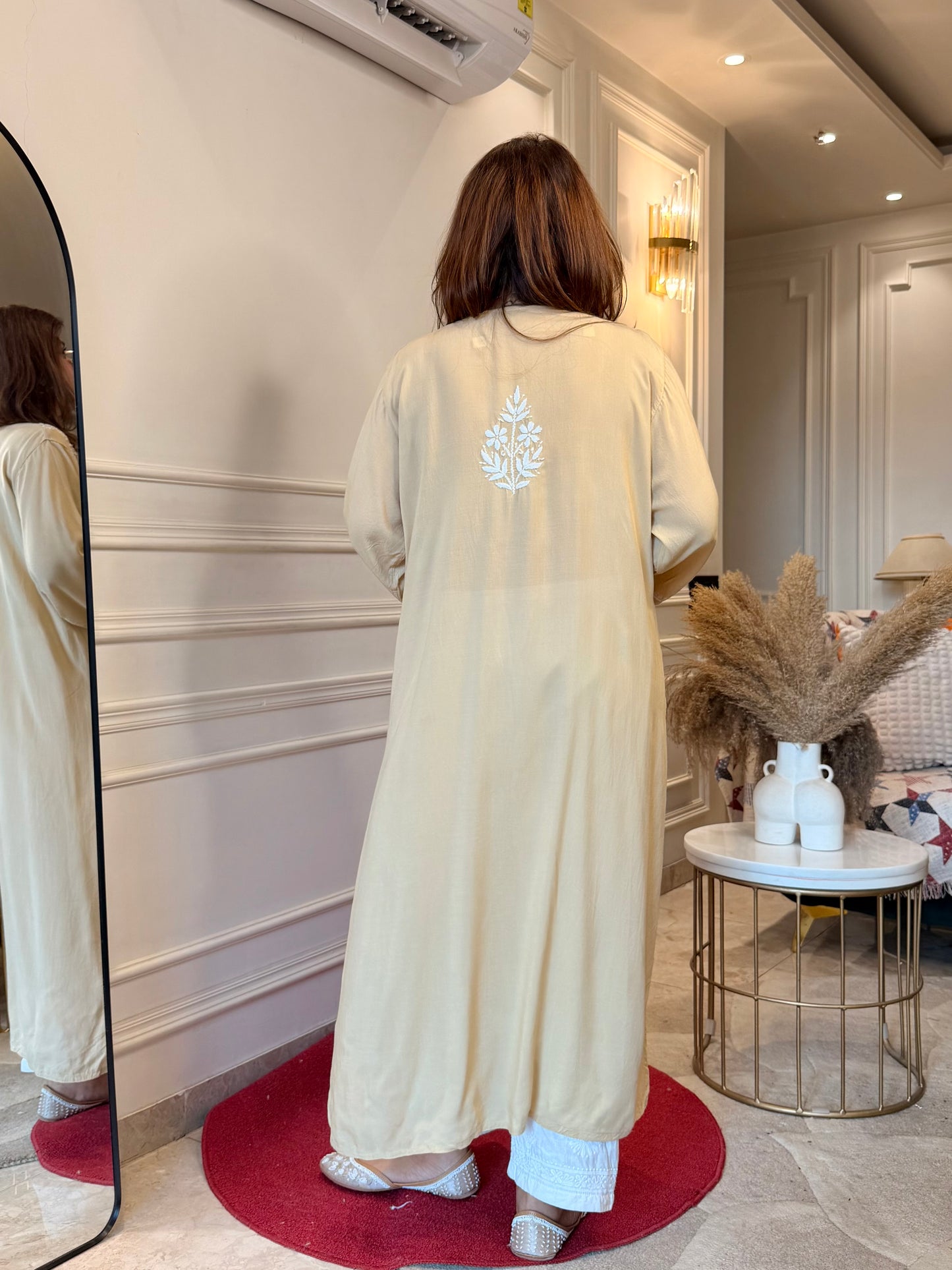 Hand Embroidered Chikankari Kurta | Modal | Sand Beige