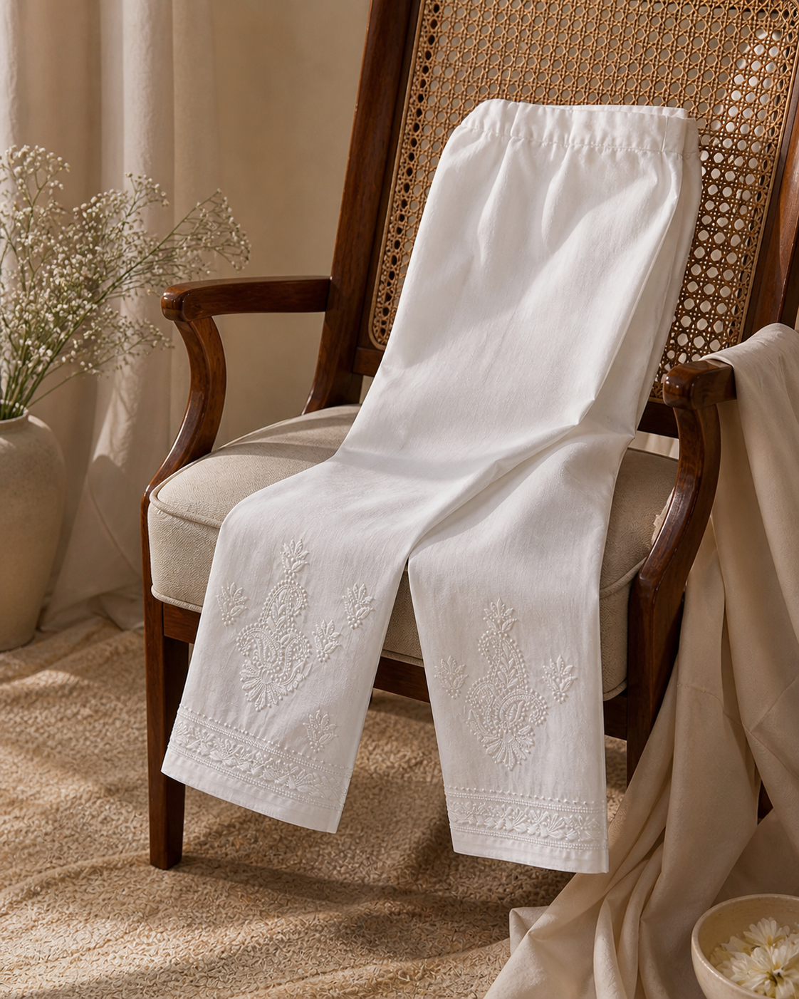 Chikankari Kurta set | Mul Chanderi | Butter Yellow