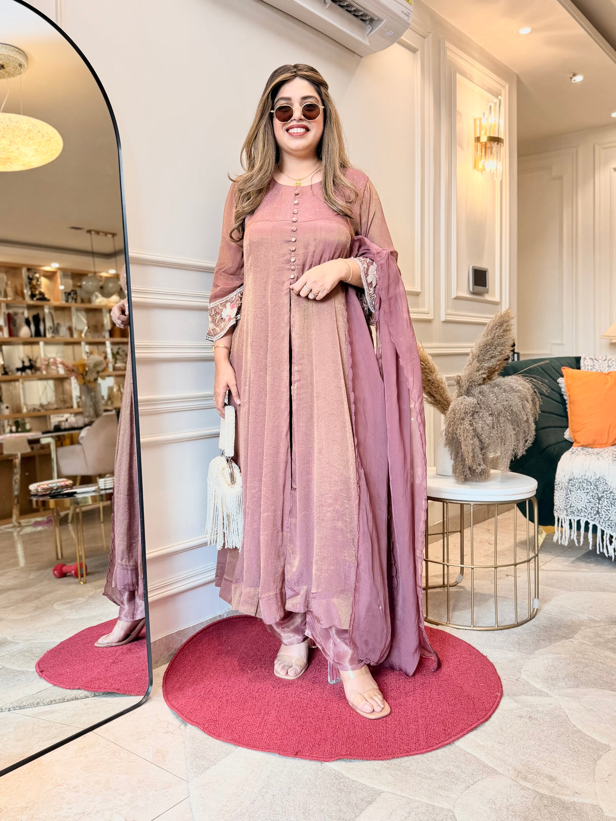 Exclusive 3Piece Wine Kurta Set