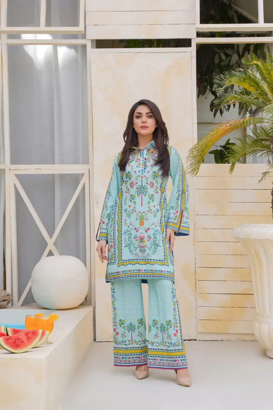 Blue Printed Cord-set | Sizes M to 6XL