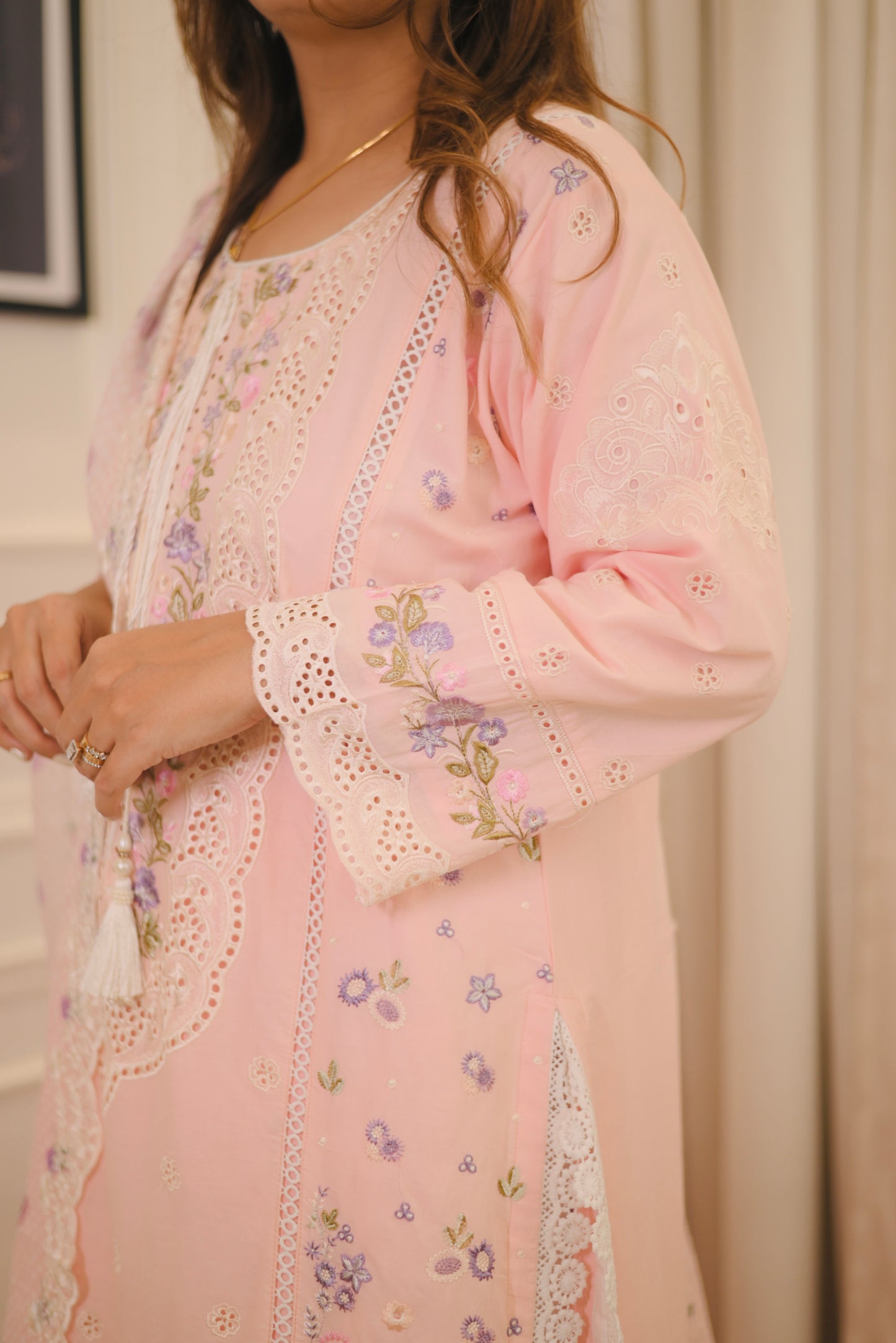 Farsi Premium Cotton Pink 3piece suit | sizes M to XXL