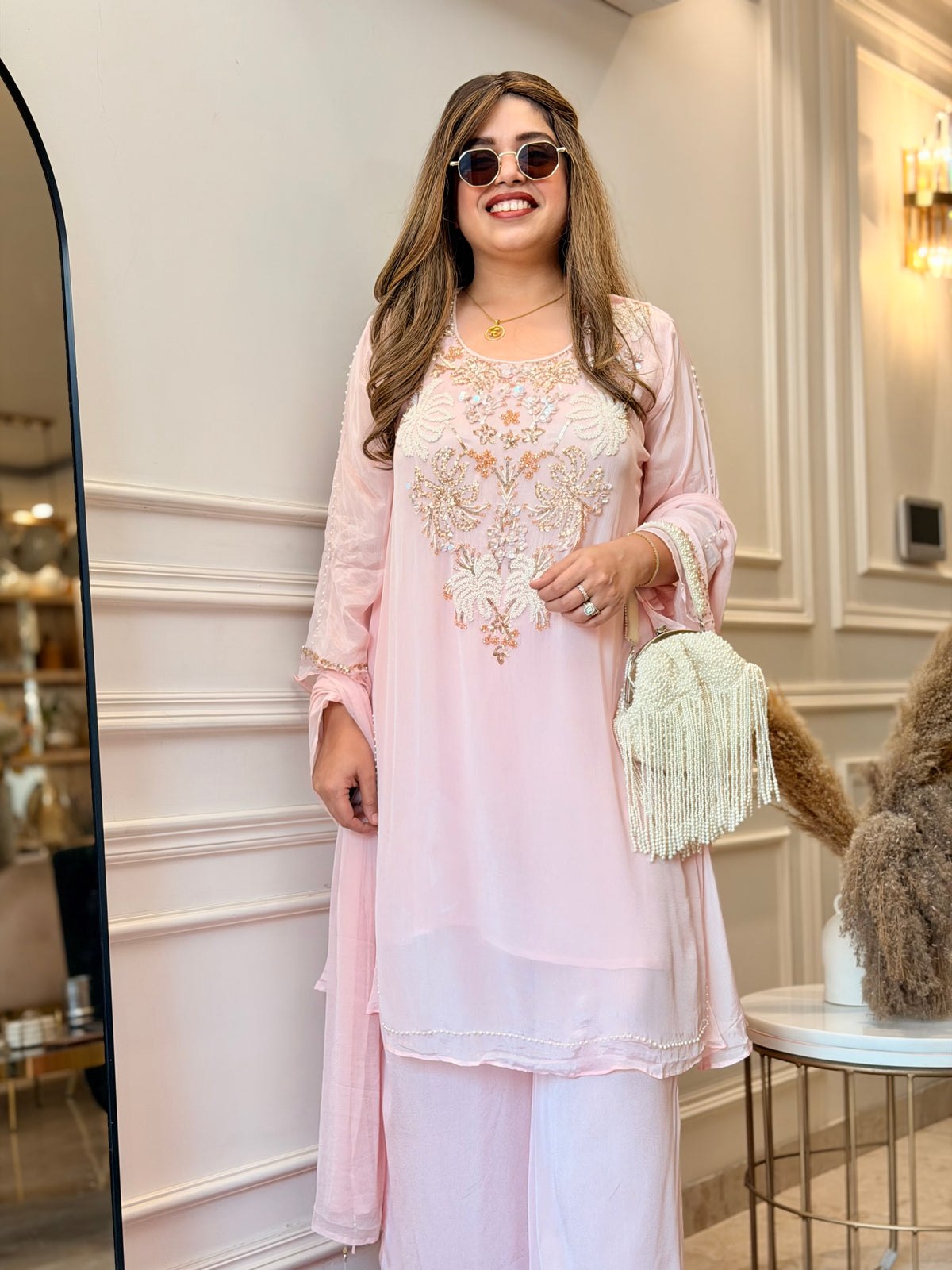 Exclusive 3Piece Pink Kurta Set
