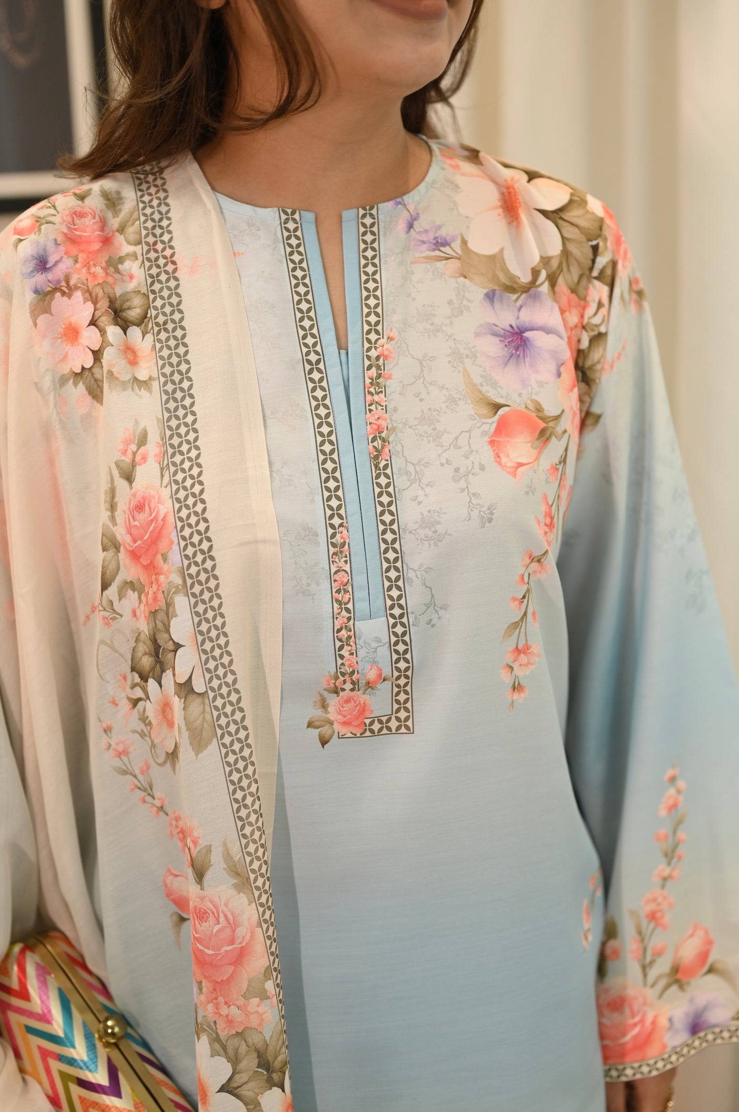 Ombré Printed Cord-set with dupatta | Sizes M to 6XL