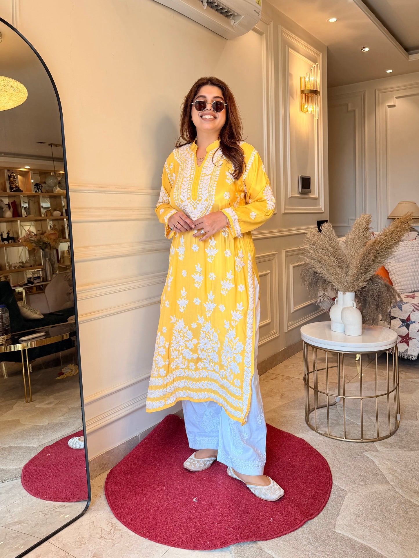 Chikankari Kurta set | Muslin | Butter Yellow