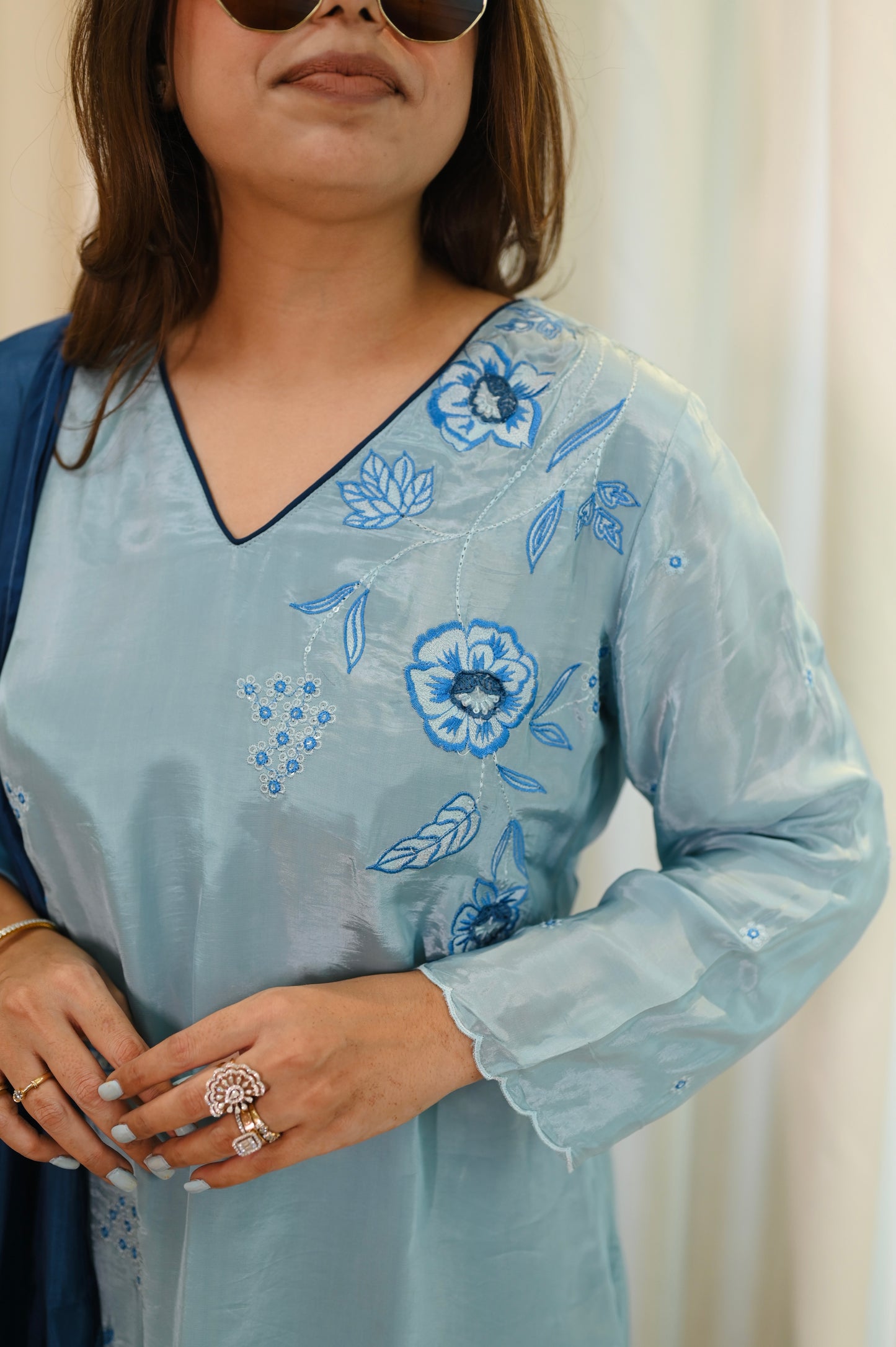 Pastel blue Farsi Salwar Suit