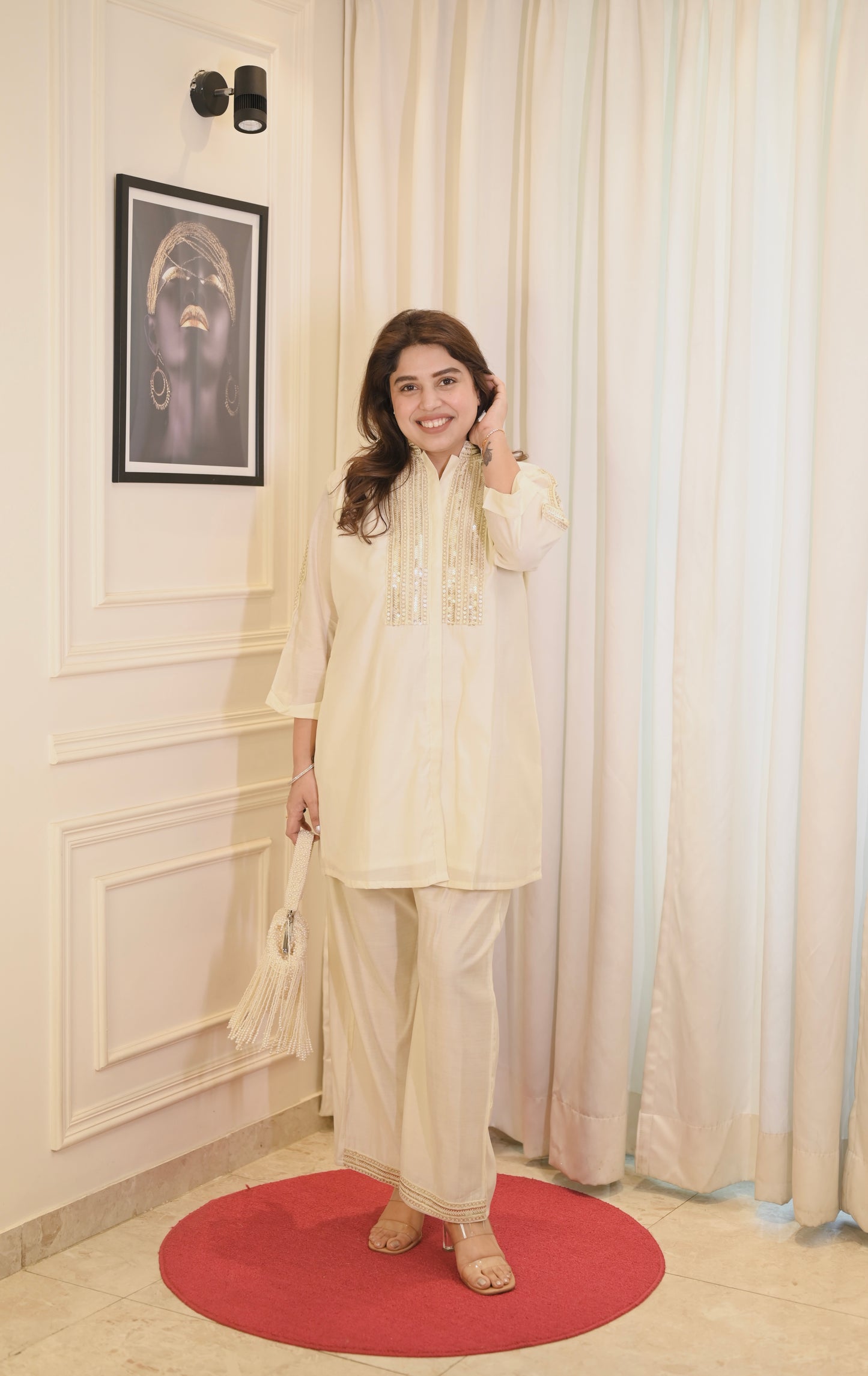Plus size Cordset- Cream colour