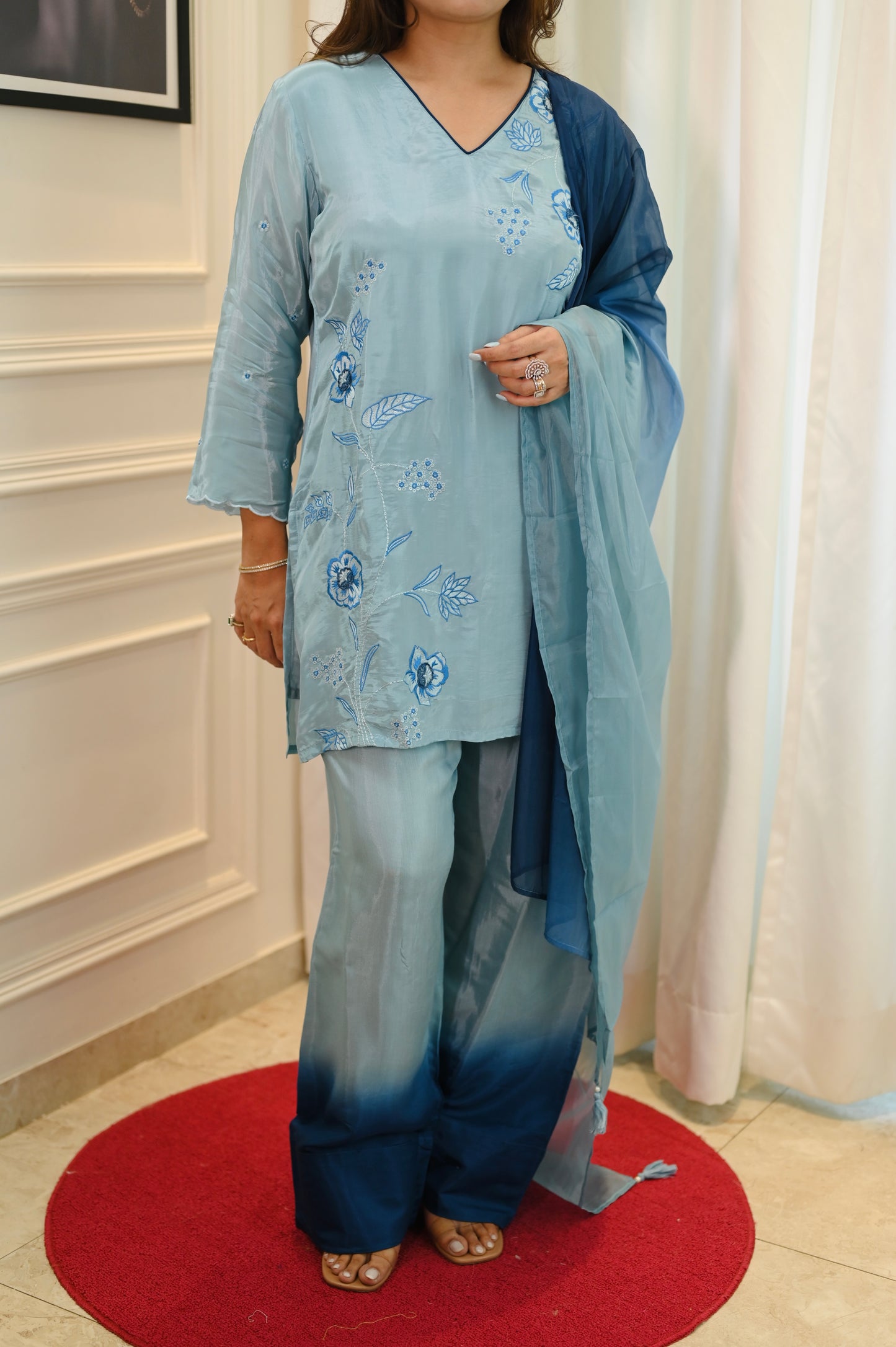 Pastel blue Farsi Salwar Suit