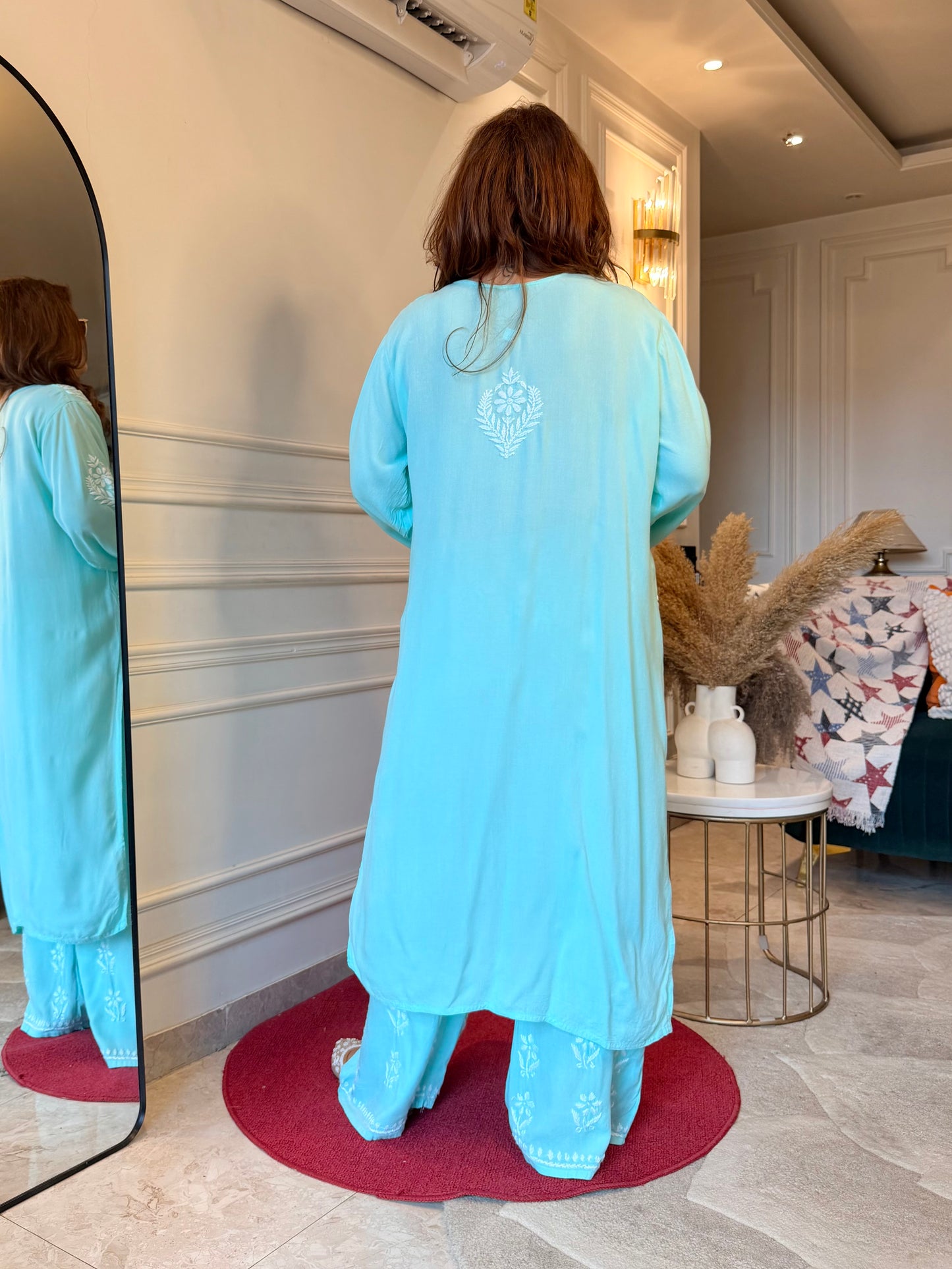 Hand Embroidered Chikankari Kurta set | Modal | Frozi
