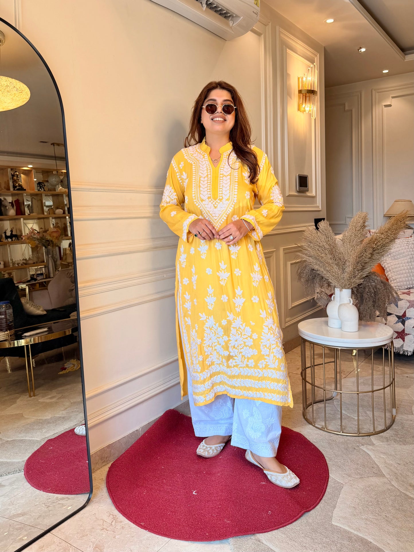 Chikankari Kurta set | Muslin | Butter Yellow
