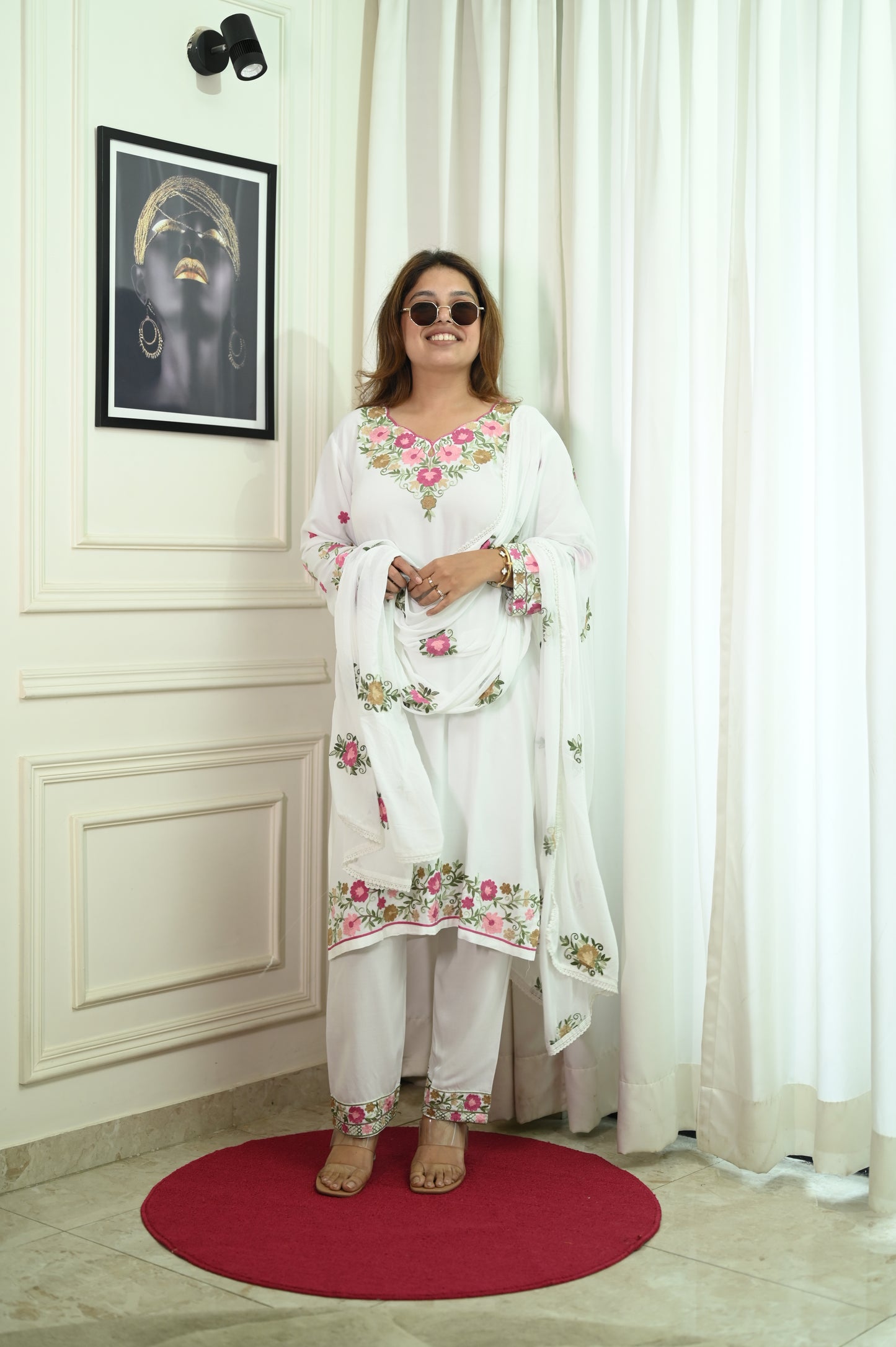 Kashmiri white suit
