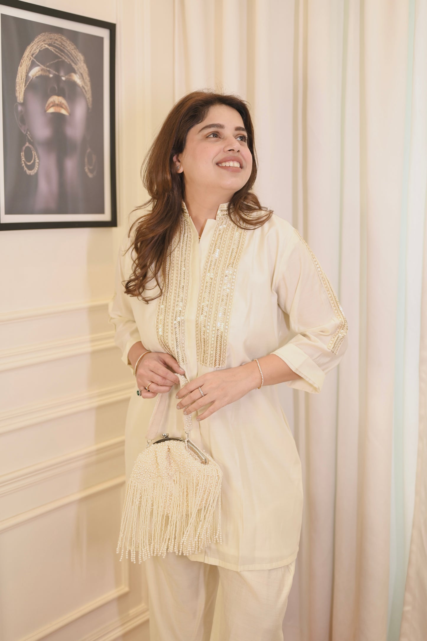 Plus size Cordset- Cream colour