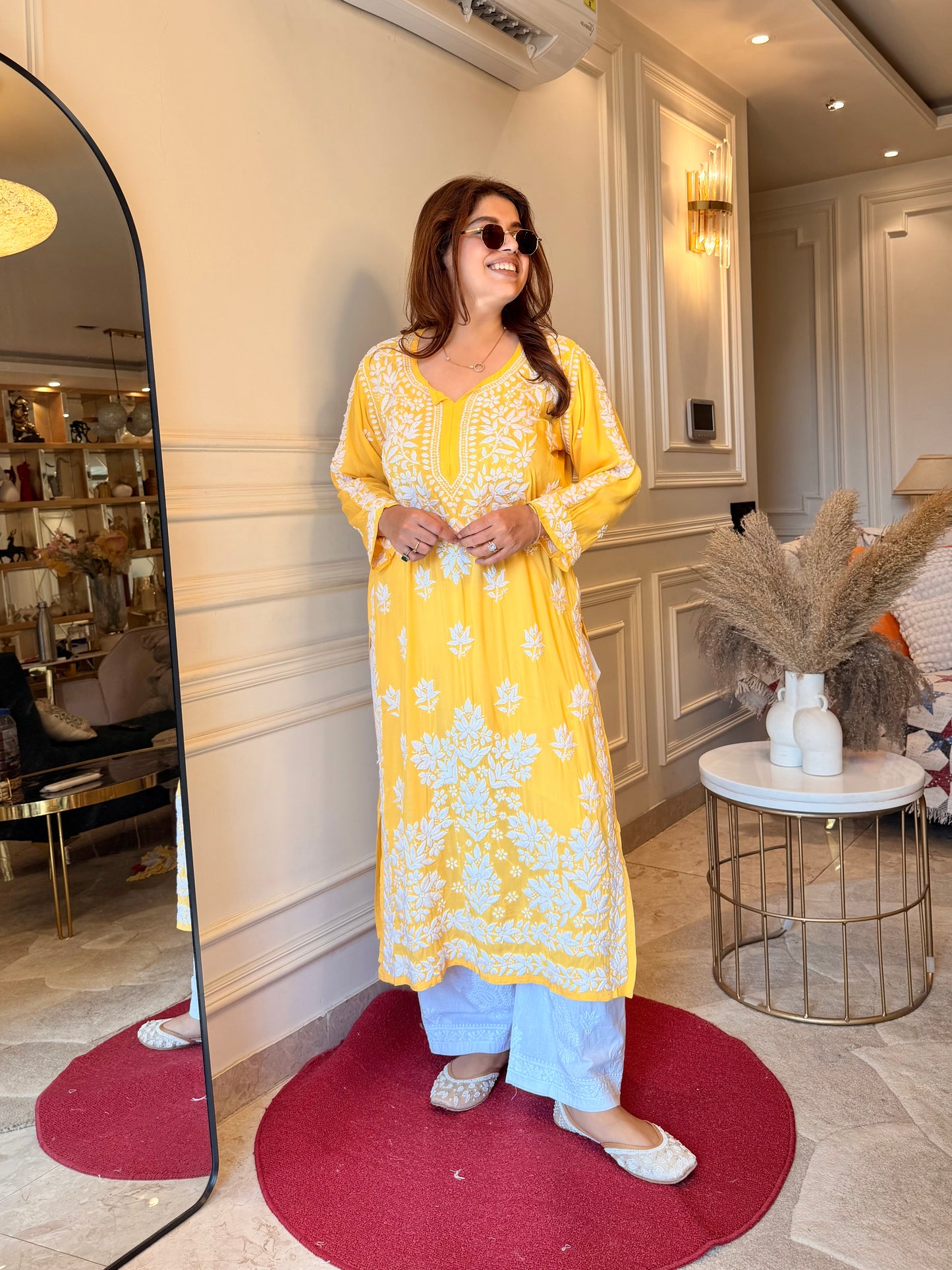 Chikankari Kurta set | Muslin | Butter Yellow