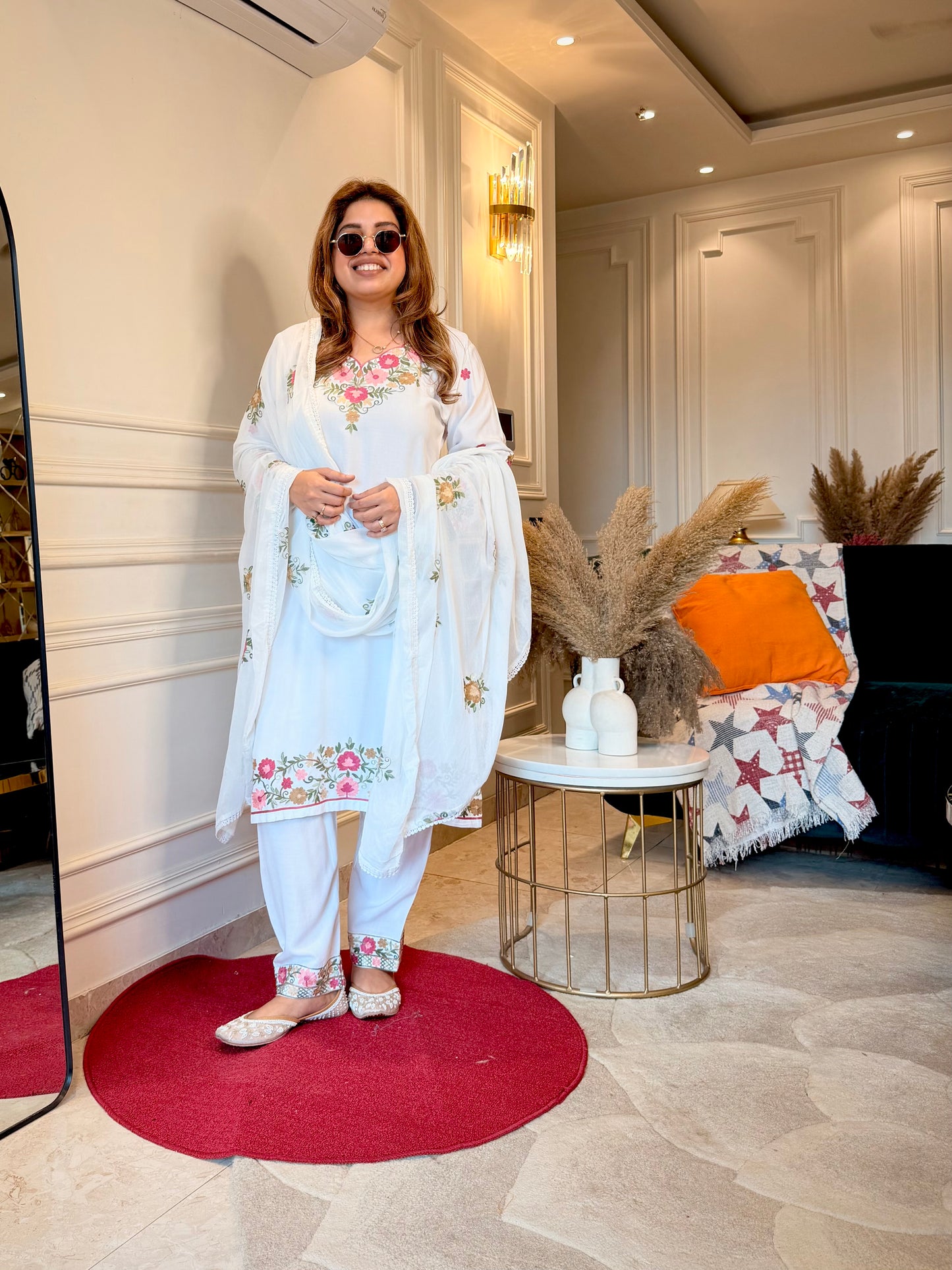 Kashmiri white suit