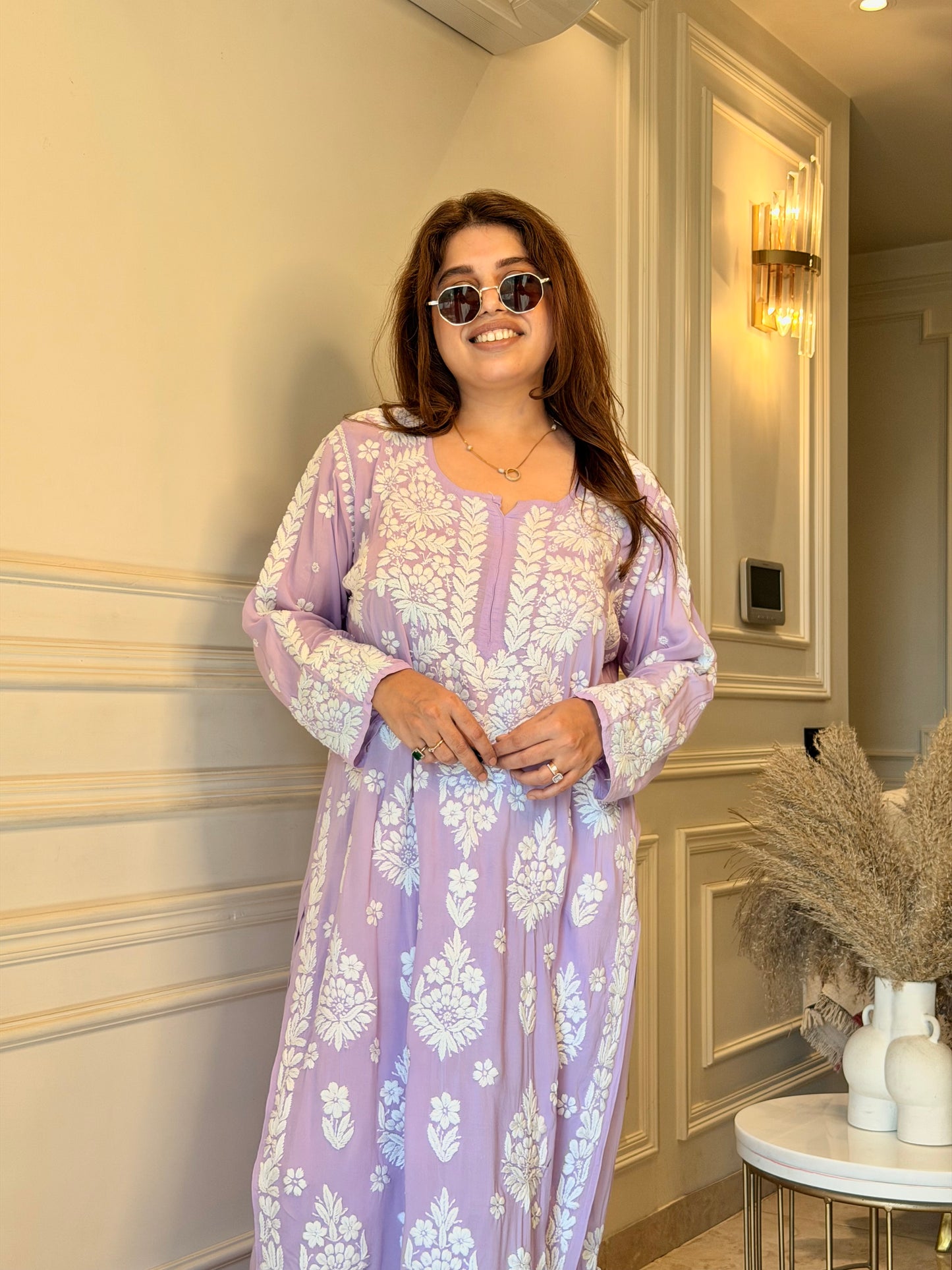 Chikankari Kurta set | Premium Modal  | Purple