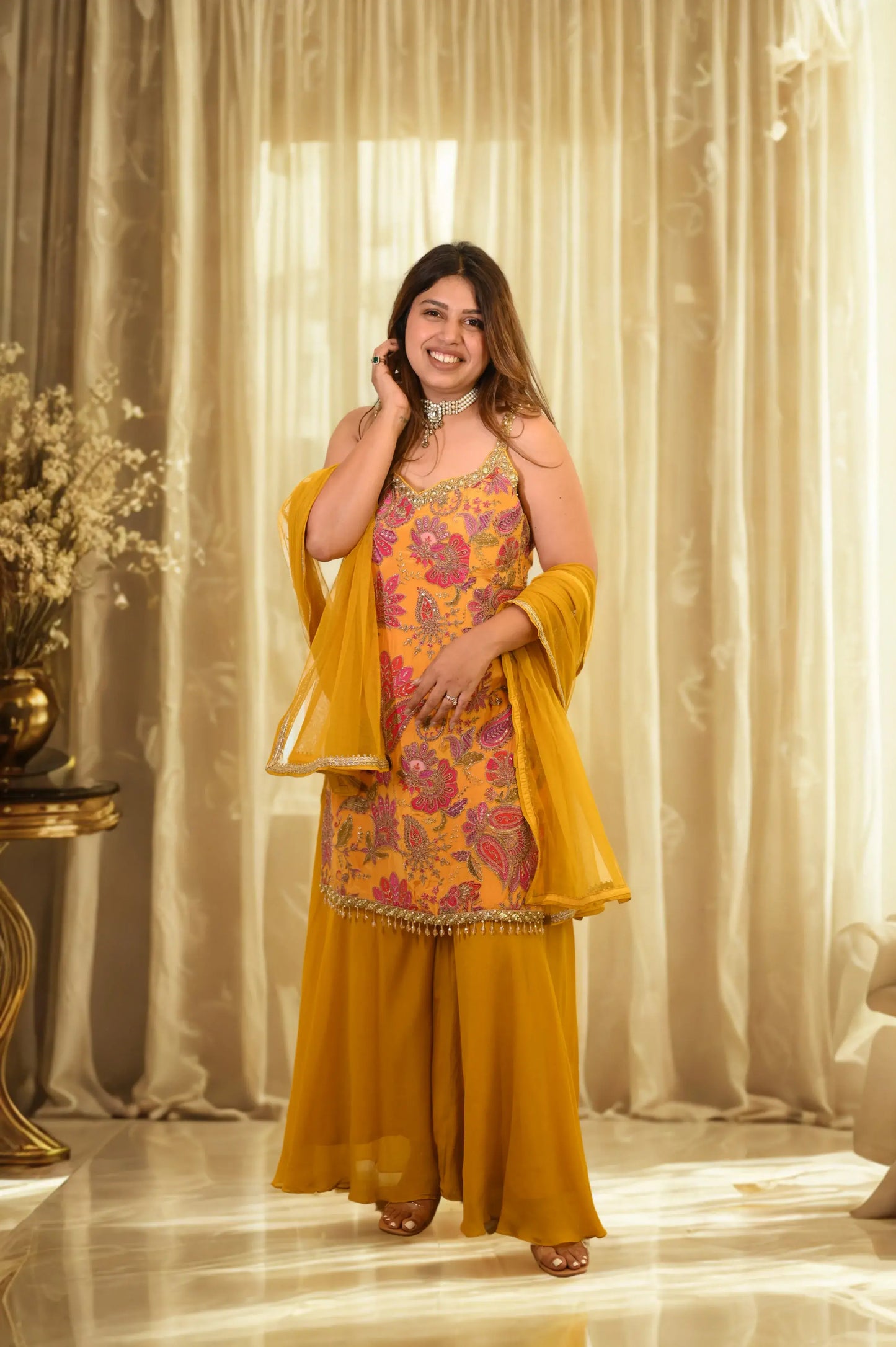 Haldi Or Sangeet Sharara Set with Dupatta – Wedding Special