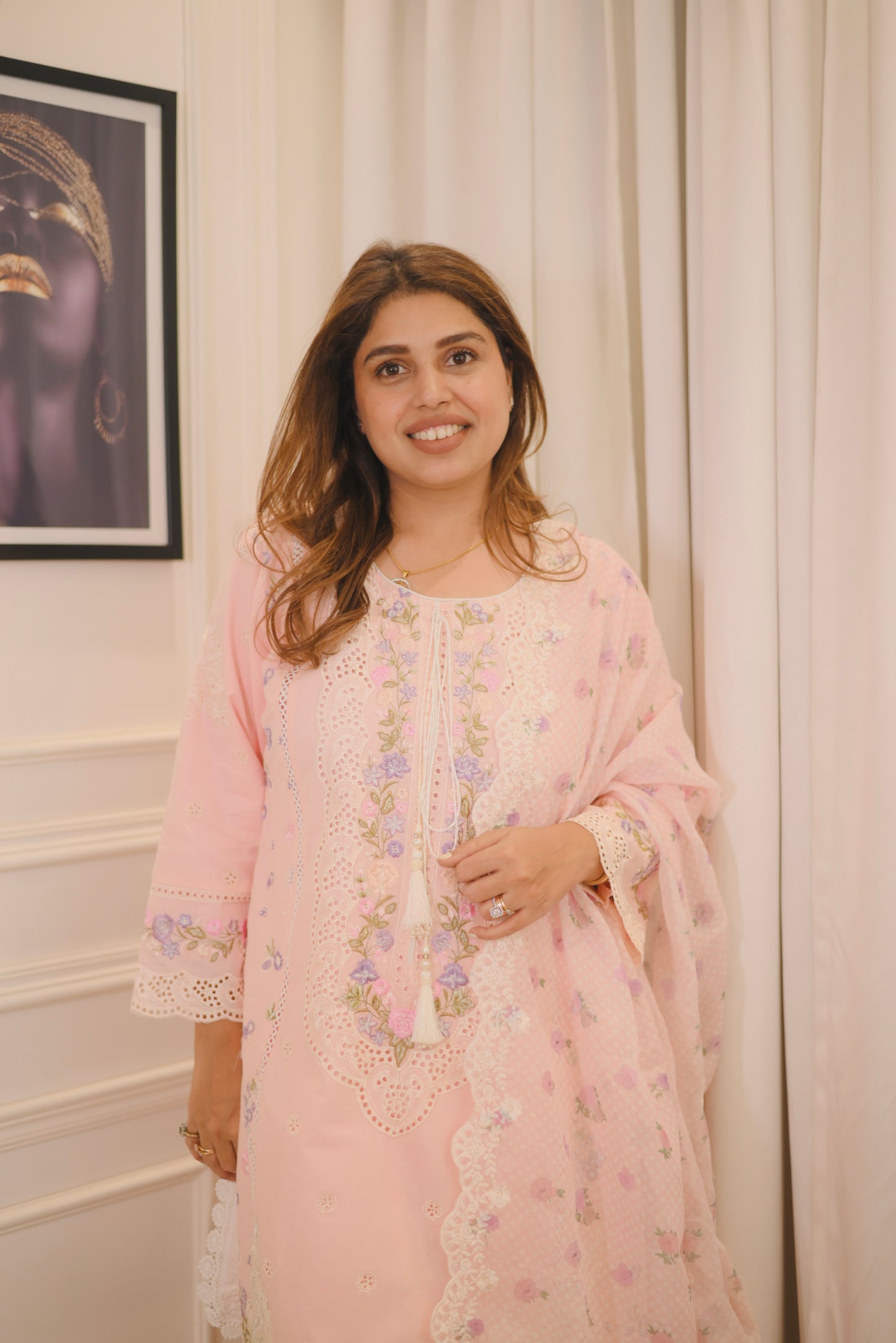 Farsi Premium Cotton Pink 3piece suit | sizes M to XXL