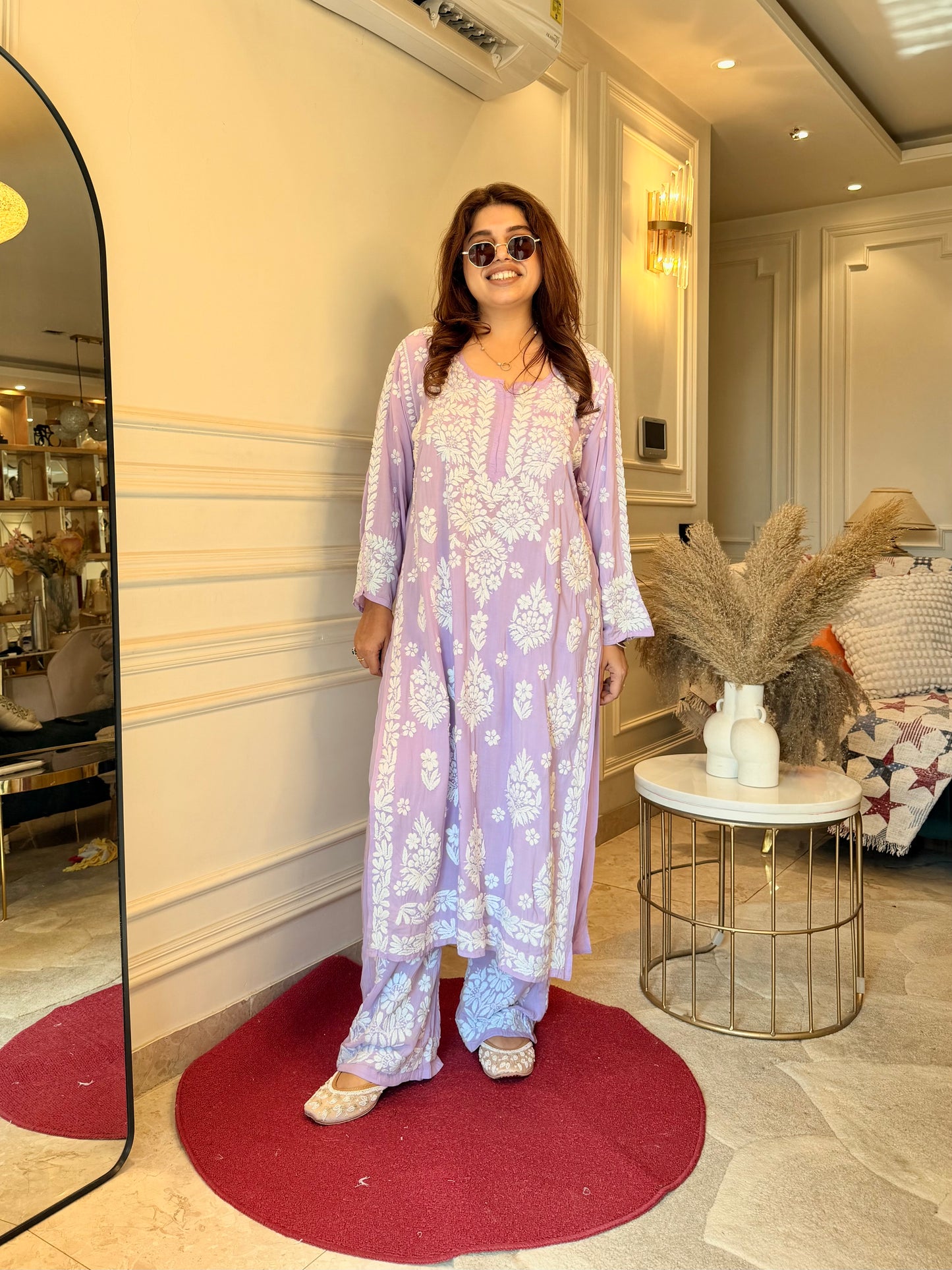 Chikankari Kurta set | Premium Modal  | Purple