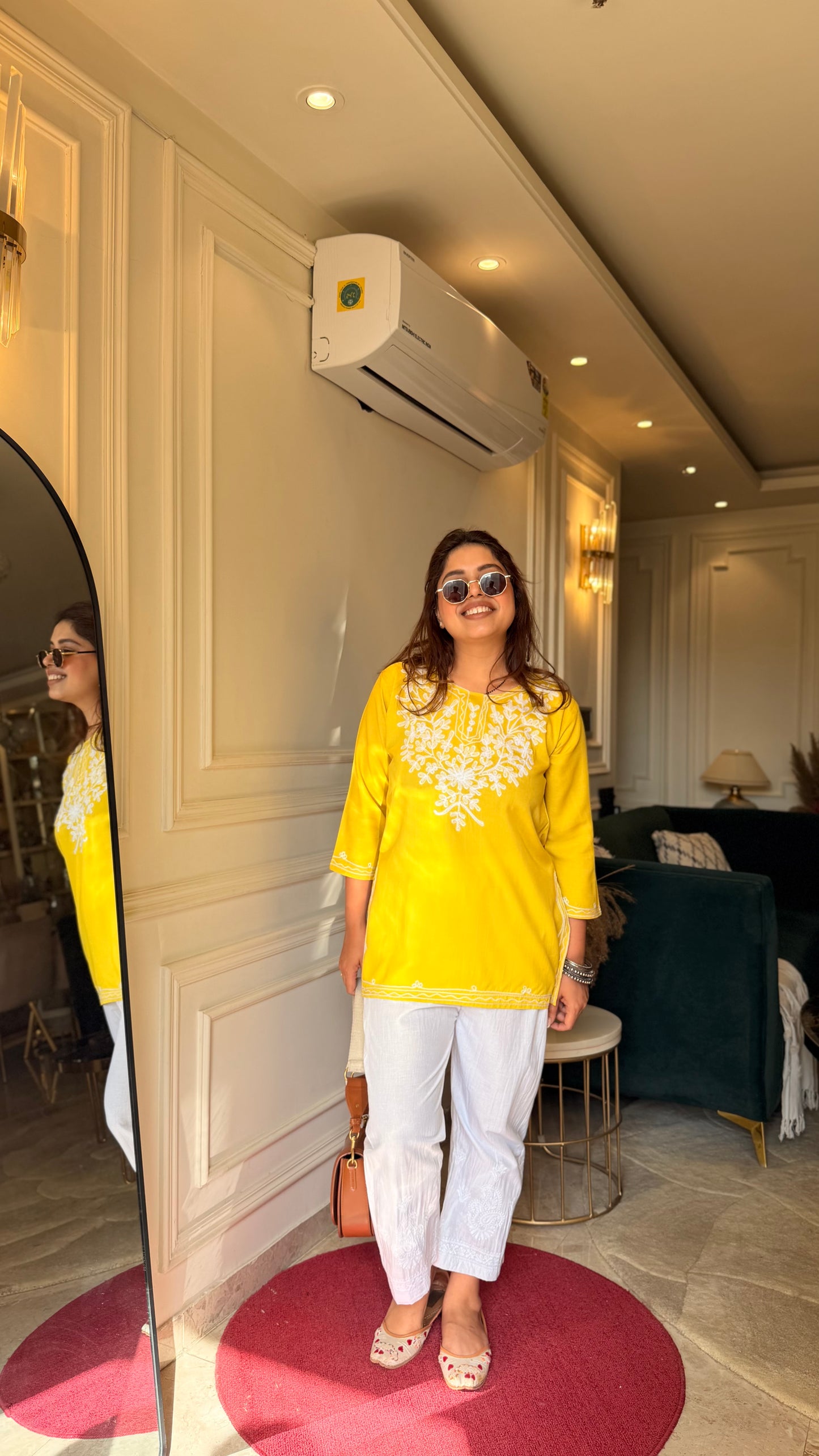 Chikankari Cordset | Yellow