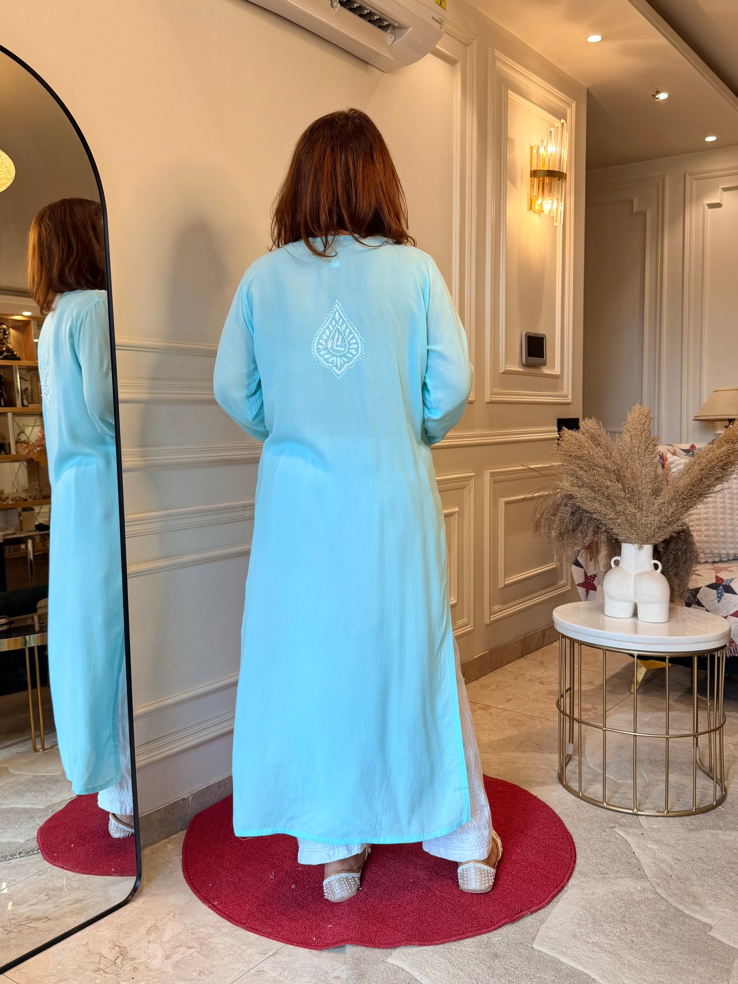 Hand Embroidered Chikankari Kurta | Modal | Blue