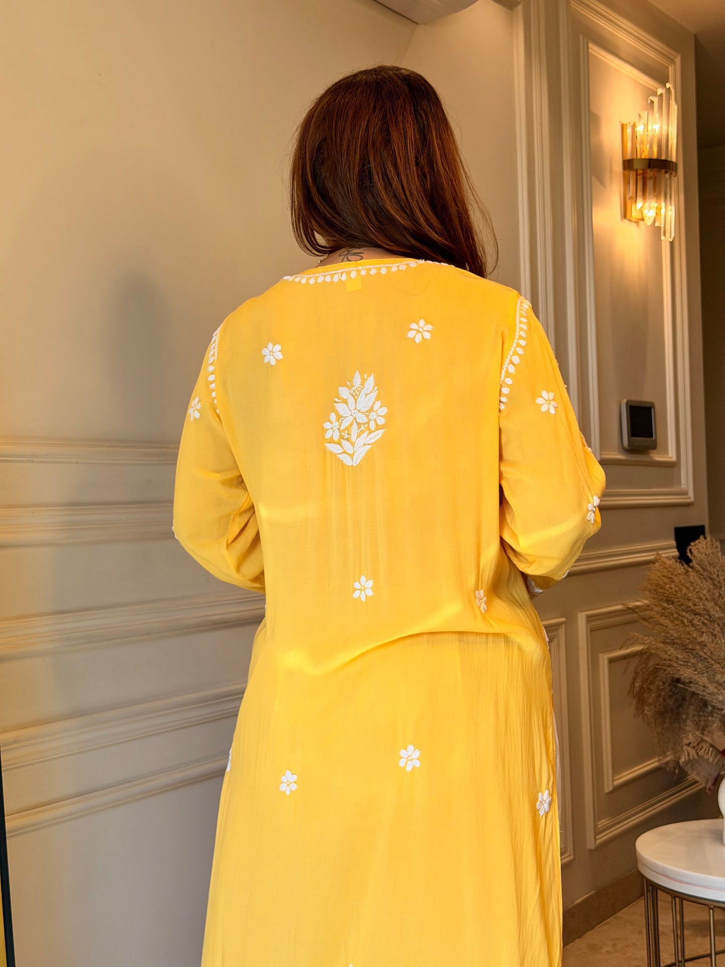 Chikankari Kurta set | Muslin | Butter Yellow