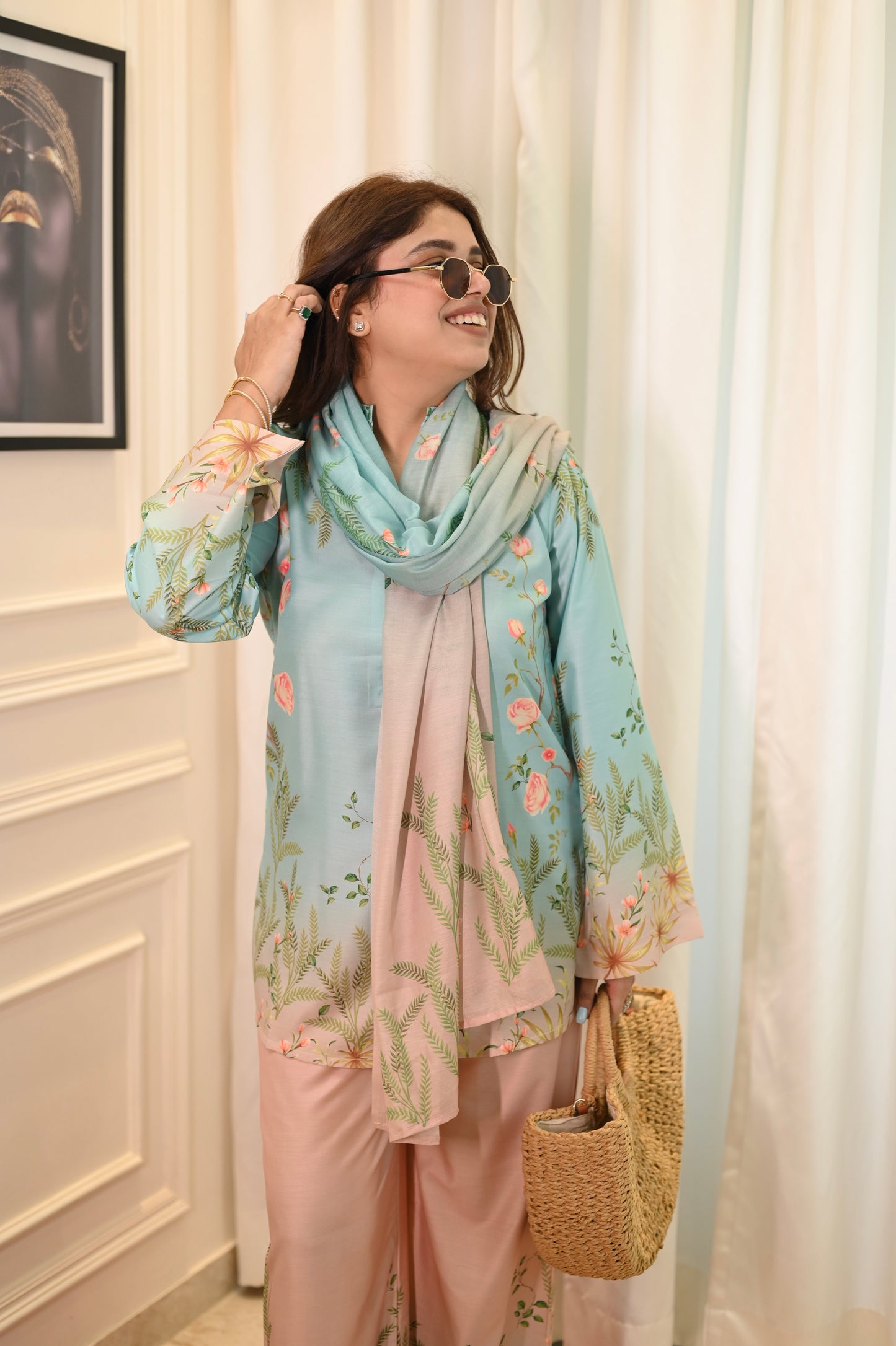 Pastel Printed Cord-set | Sizes M to 6XL