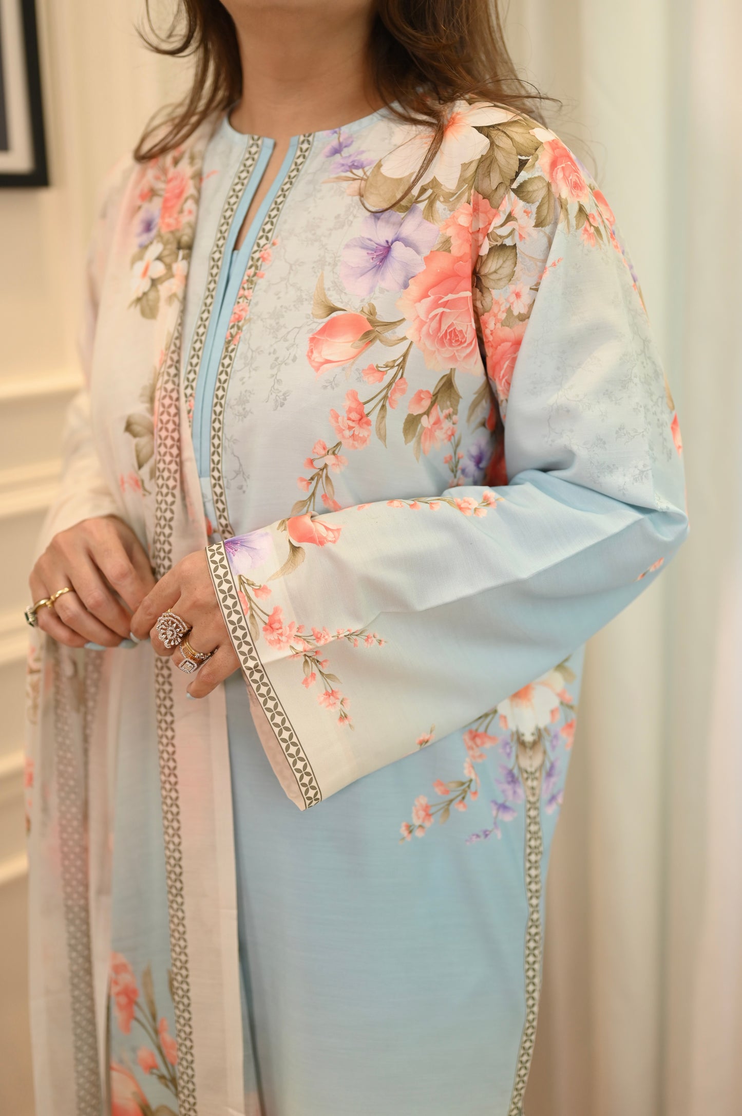 Ombré Printed Cord-set with dupatta | Sizes M to 6XL